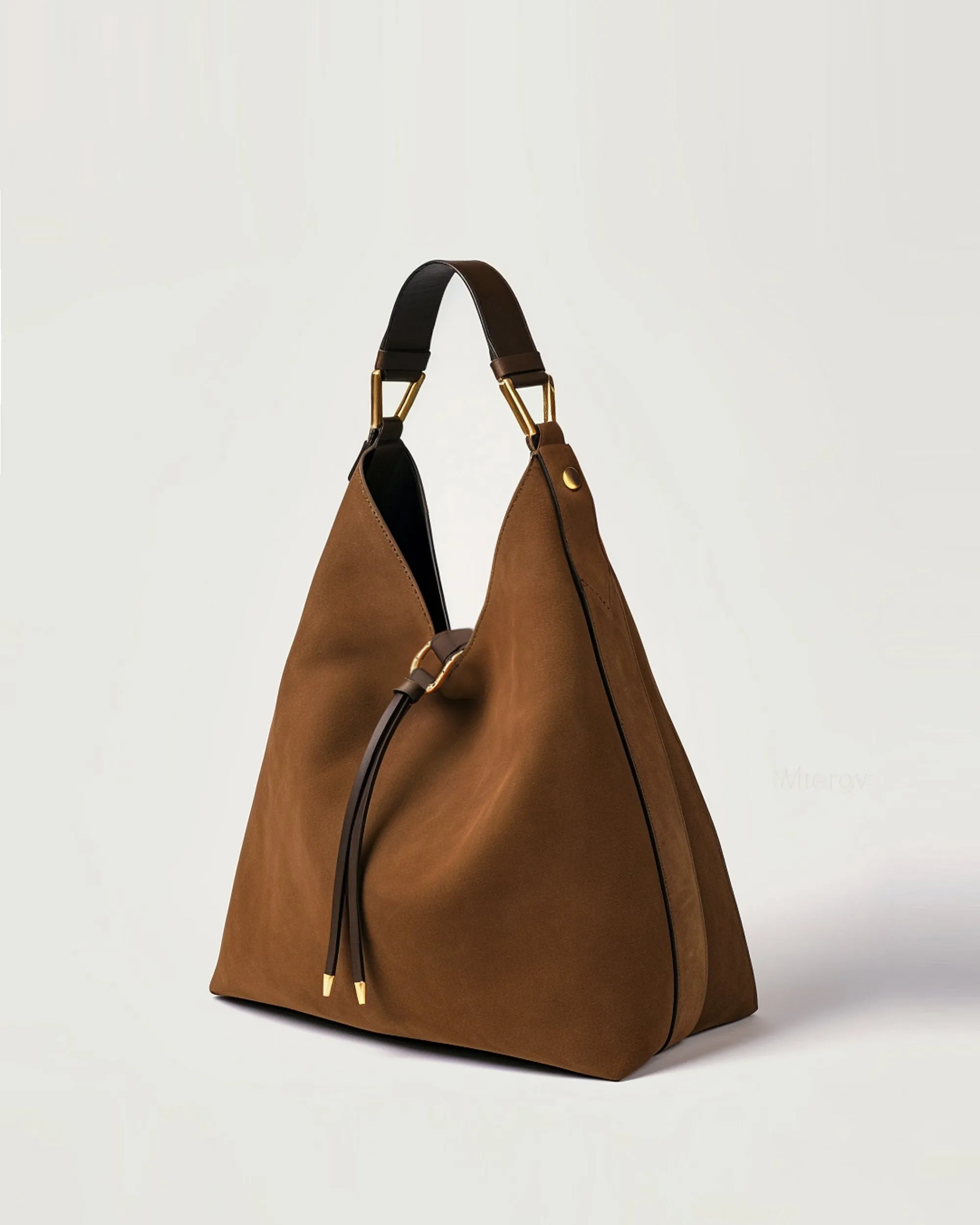 Aria Faux Suede Shoulder Bag - Brown sold by JW PEI