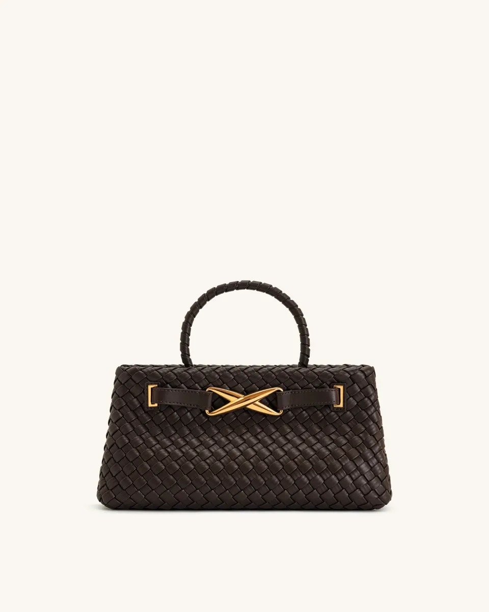 Elora Woven Tote Bag - Dark Brown sold by JW PEI