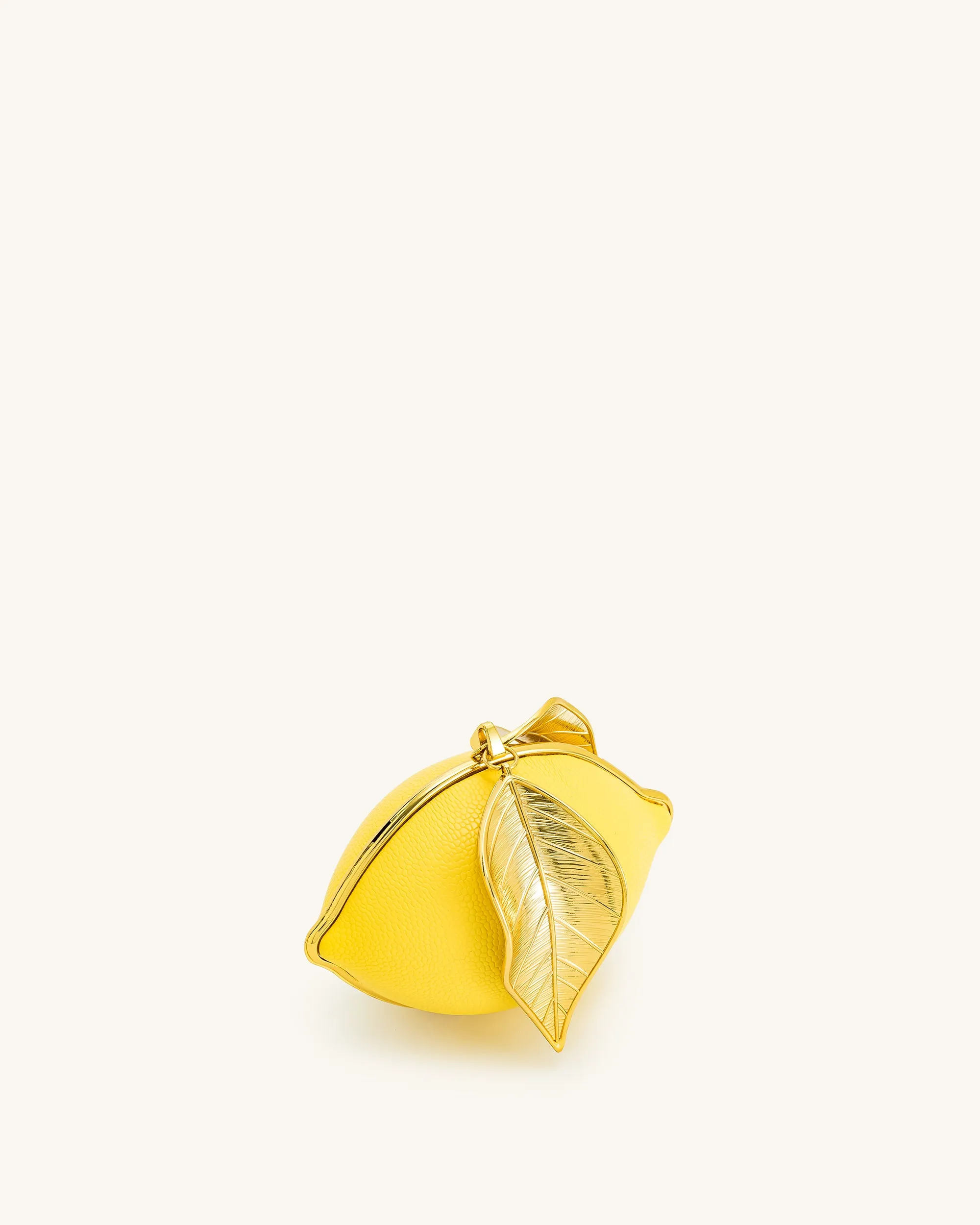 Tori Vegan Leather Metal Structure Clutch - Lemon Yellow sold by JW PEI