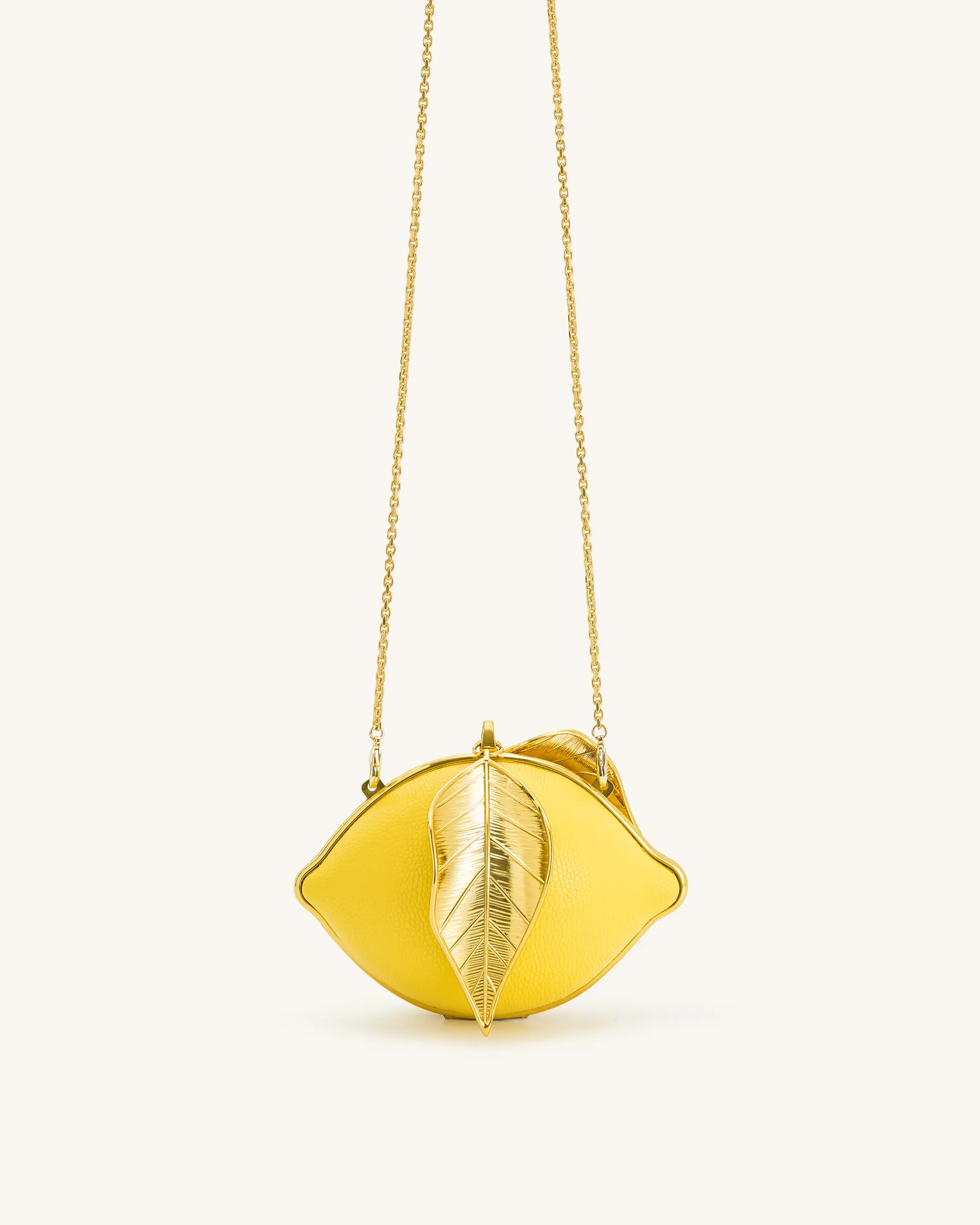 Tori Vegan Leather Metal Structure Clutch - Lemon Yellow sold by JW PEI product image thumbnail 3