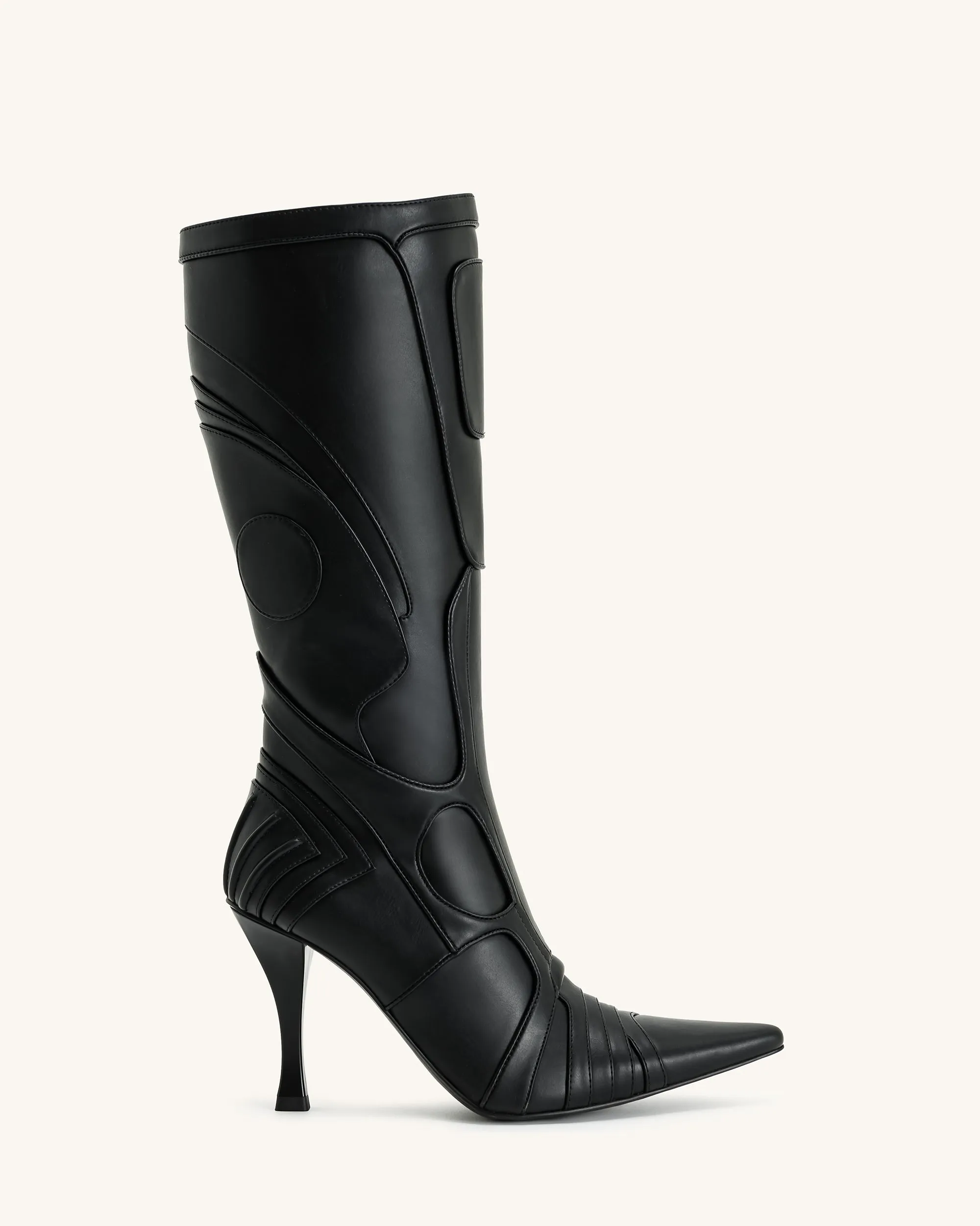 Odette Futuristic Heeled Bike Boots - Black sold by JW PEI product image thumbnail 3