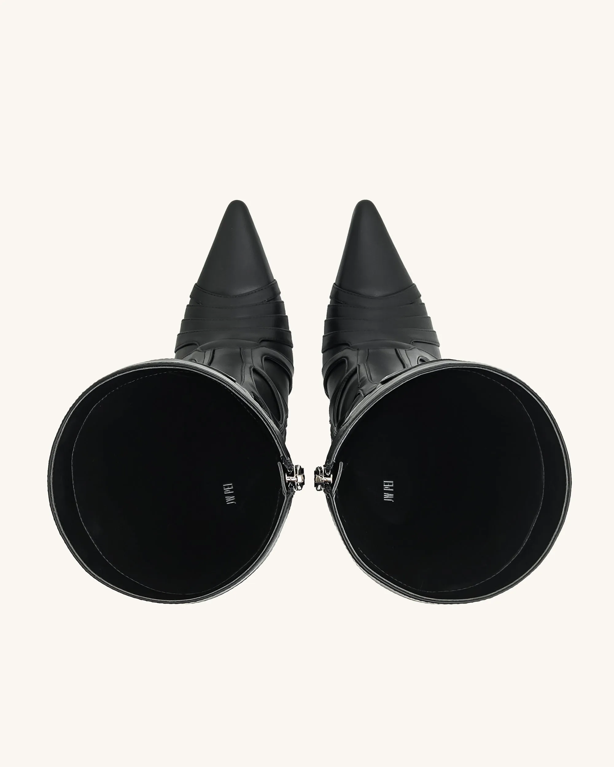 Odette Futuristic Heeled Bike Boots - Black sold by JW PEI product image thumbnail 4