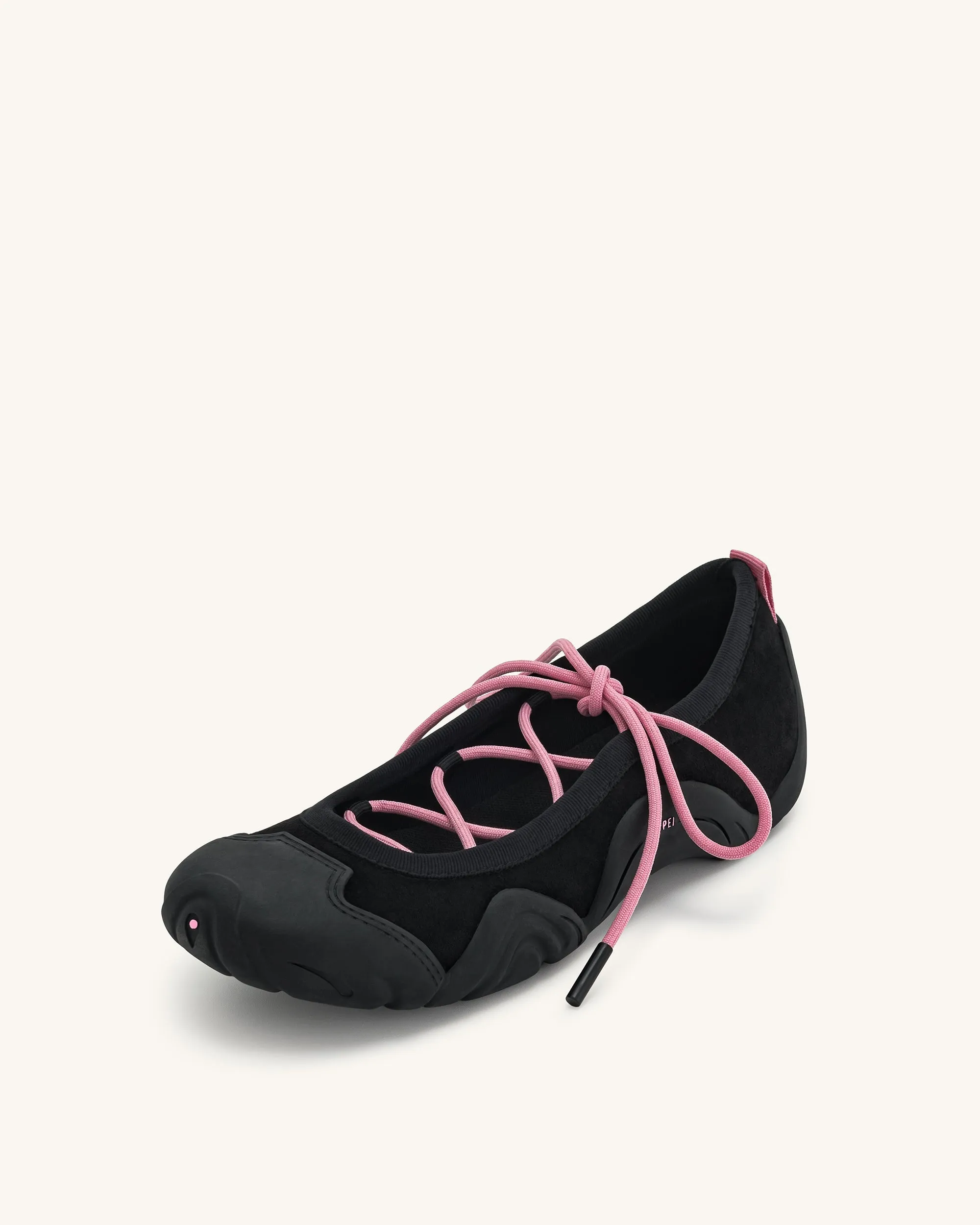 Caitlin Lace-up Ballerina Sneakers - Black sold by JW PEI product image thumbnail 5