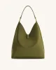 Aria Faux Suede Shoulder Bag - Dark Olive sold by JW PEI