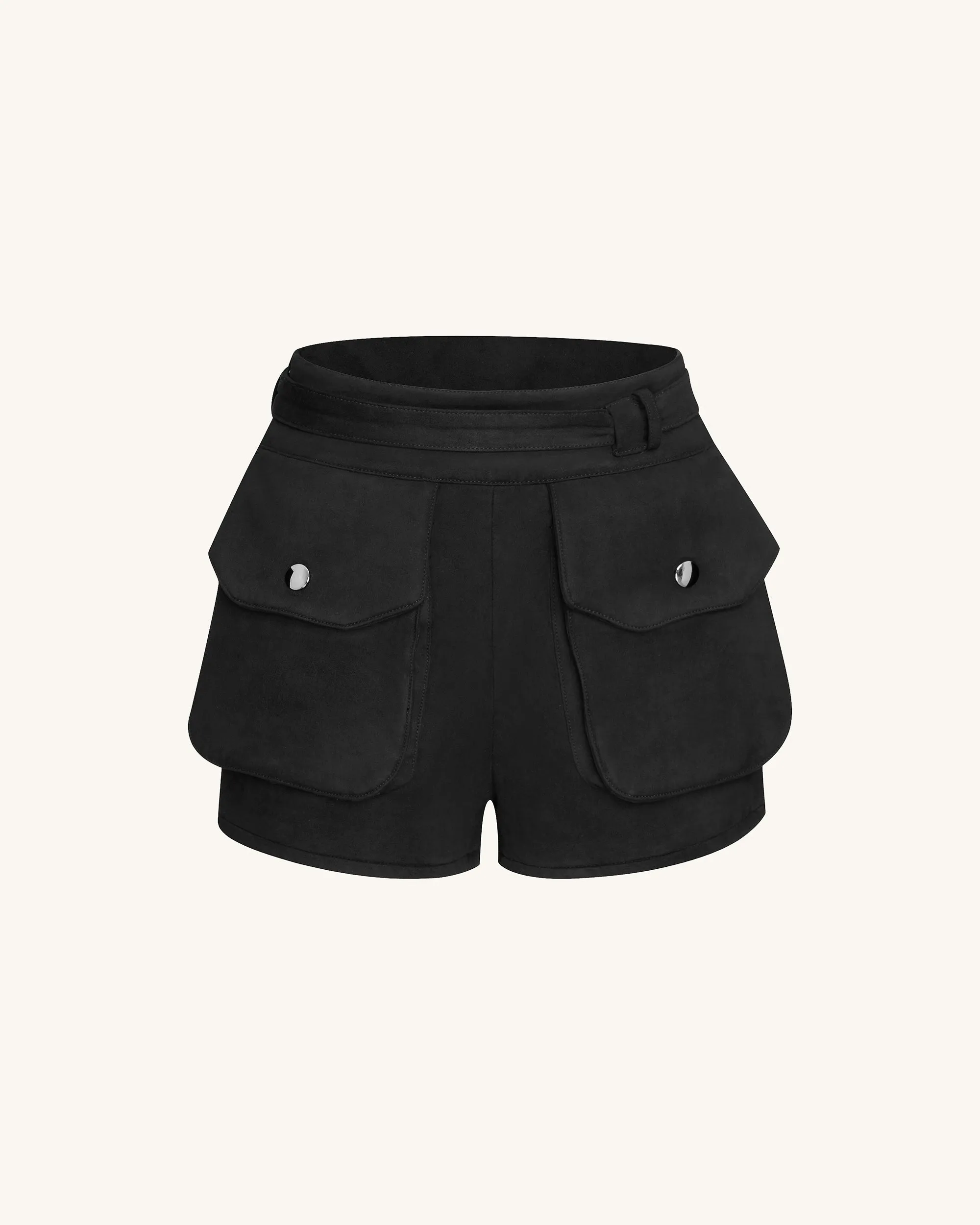 Abigail High-Waisted Utility Shorts - Black sold by JW PEI