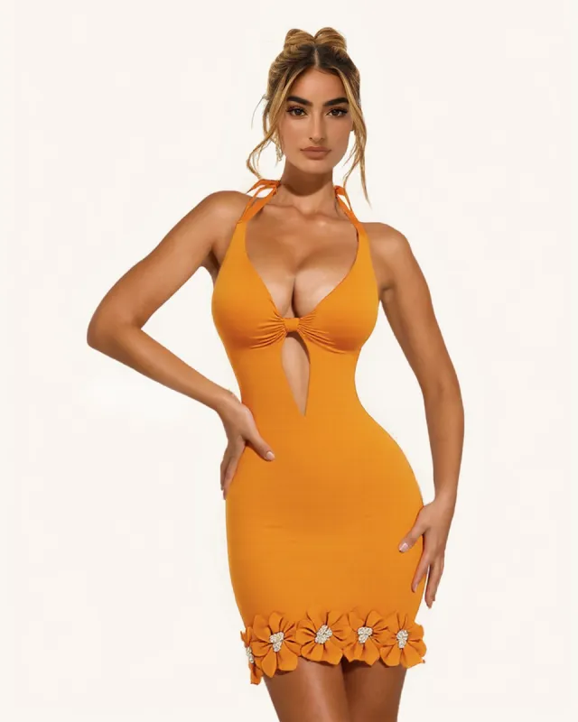 Rylee Floral Cut-Out Dress - Orange sold by JW PEI