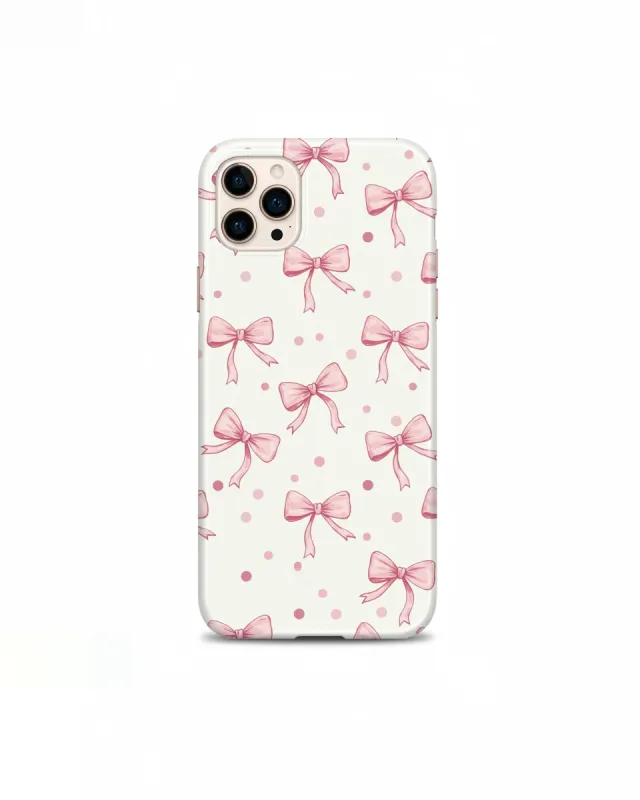 Lydia Bows Phone Case - White/Pink sold by JW PEI