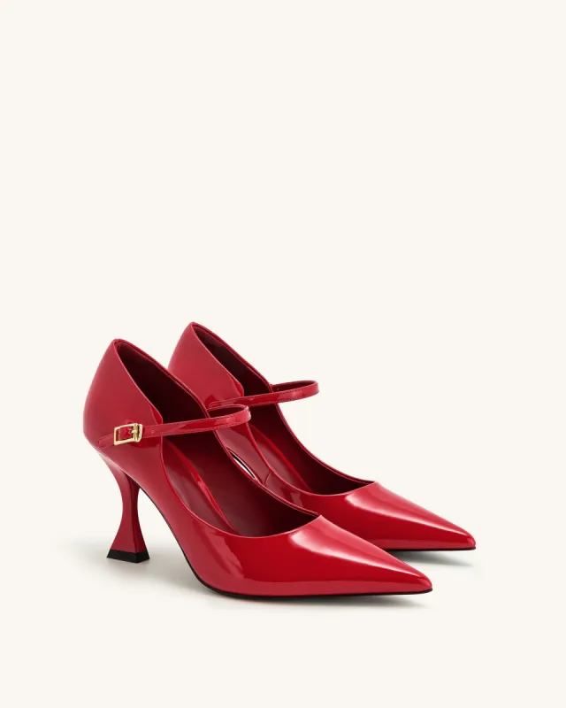 Thalina Patent Leather Pumps - Red sold by JW PEI