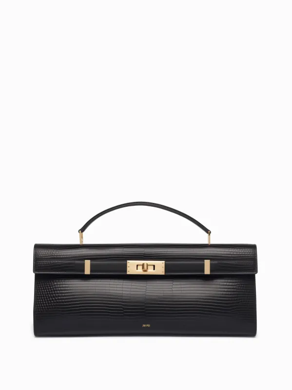 Hadley Lizard-Embossed Elegance Clutch - Black sold by JW PEI