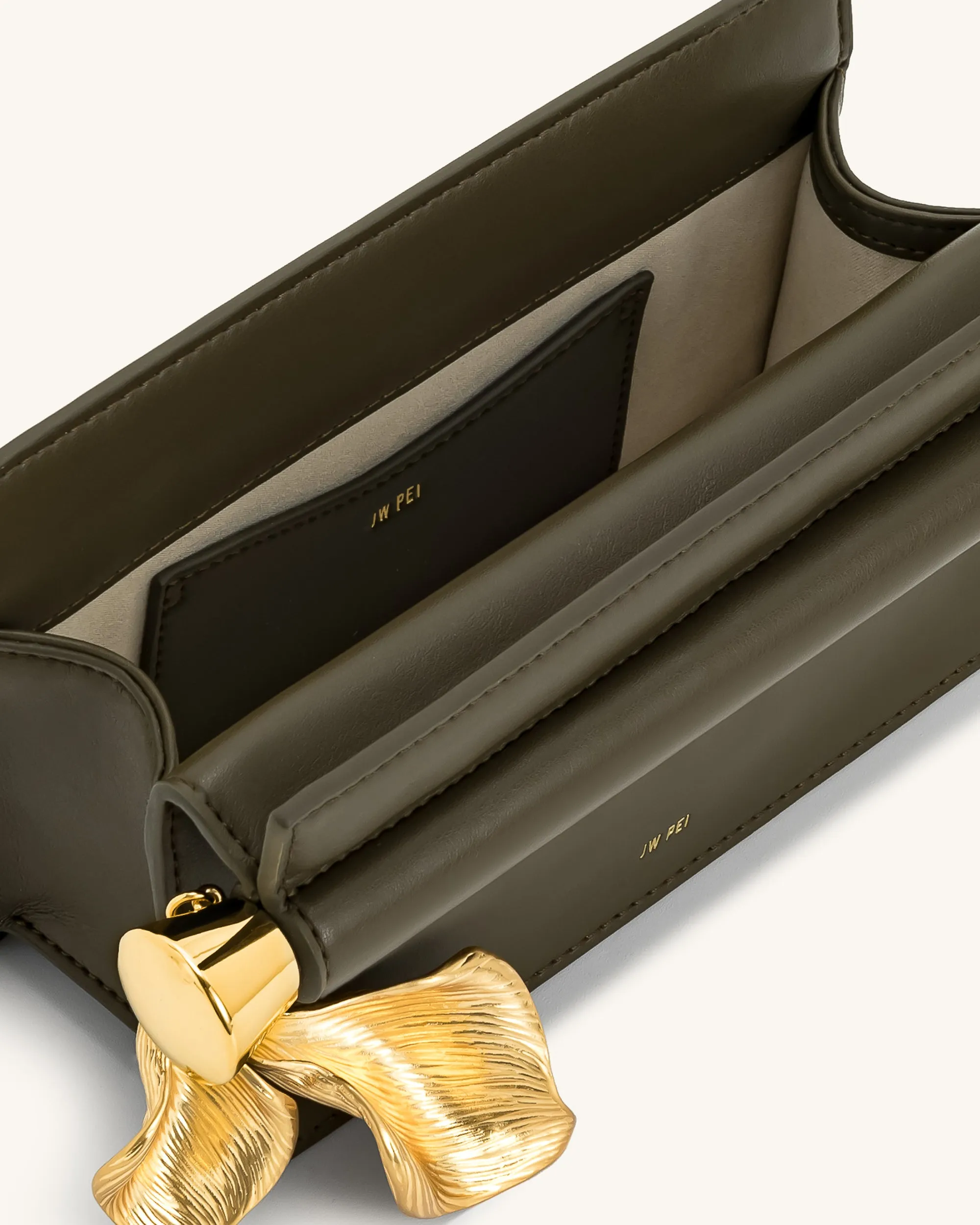 Holly Metal Pendant Embellished Clutch - Dark Olive sold by JW PEI product image thumbnail 4