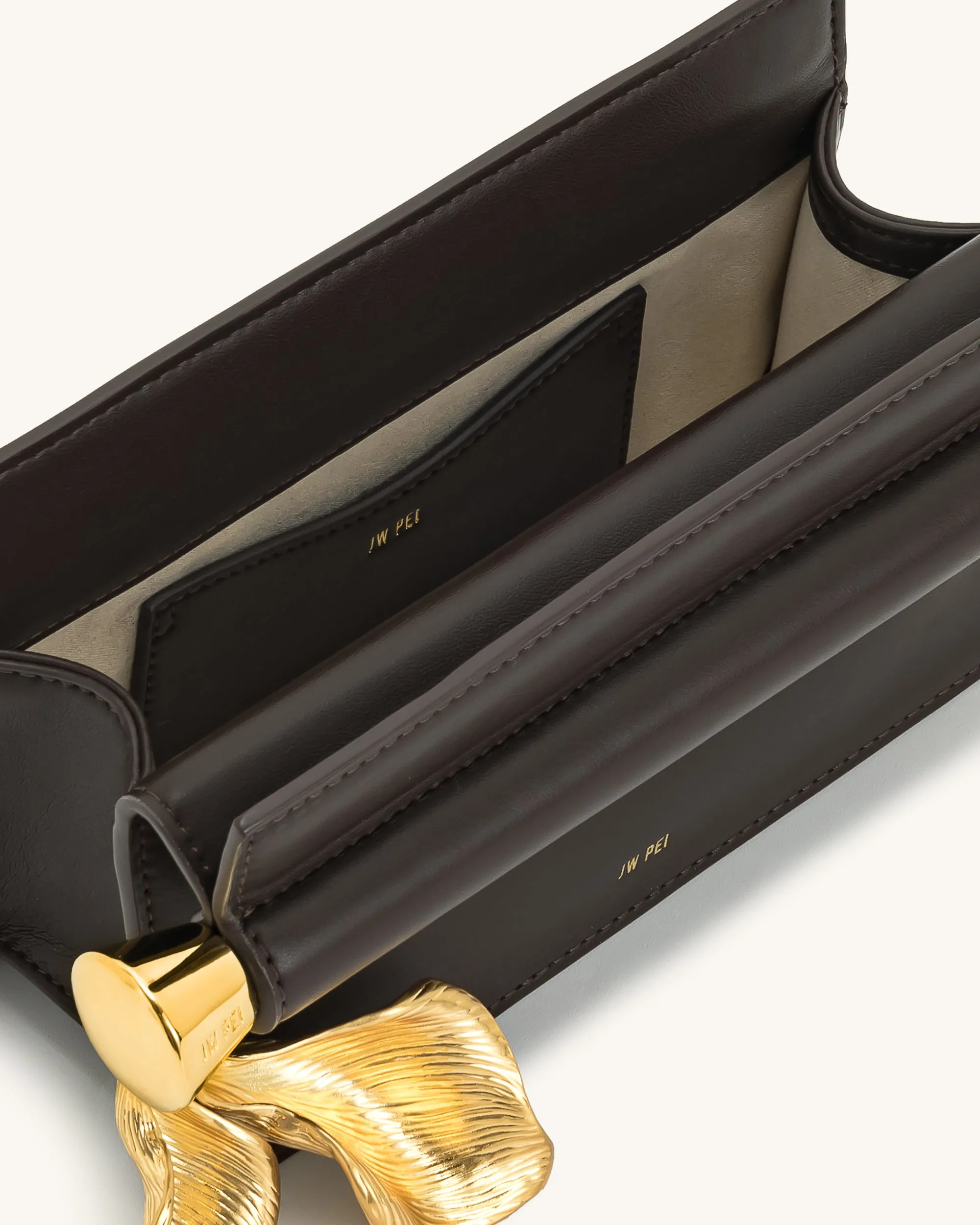 Holly Metal Pendant Embellished Clutch - Dark Brown sold by JW PEI product image thumbnail 4