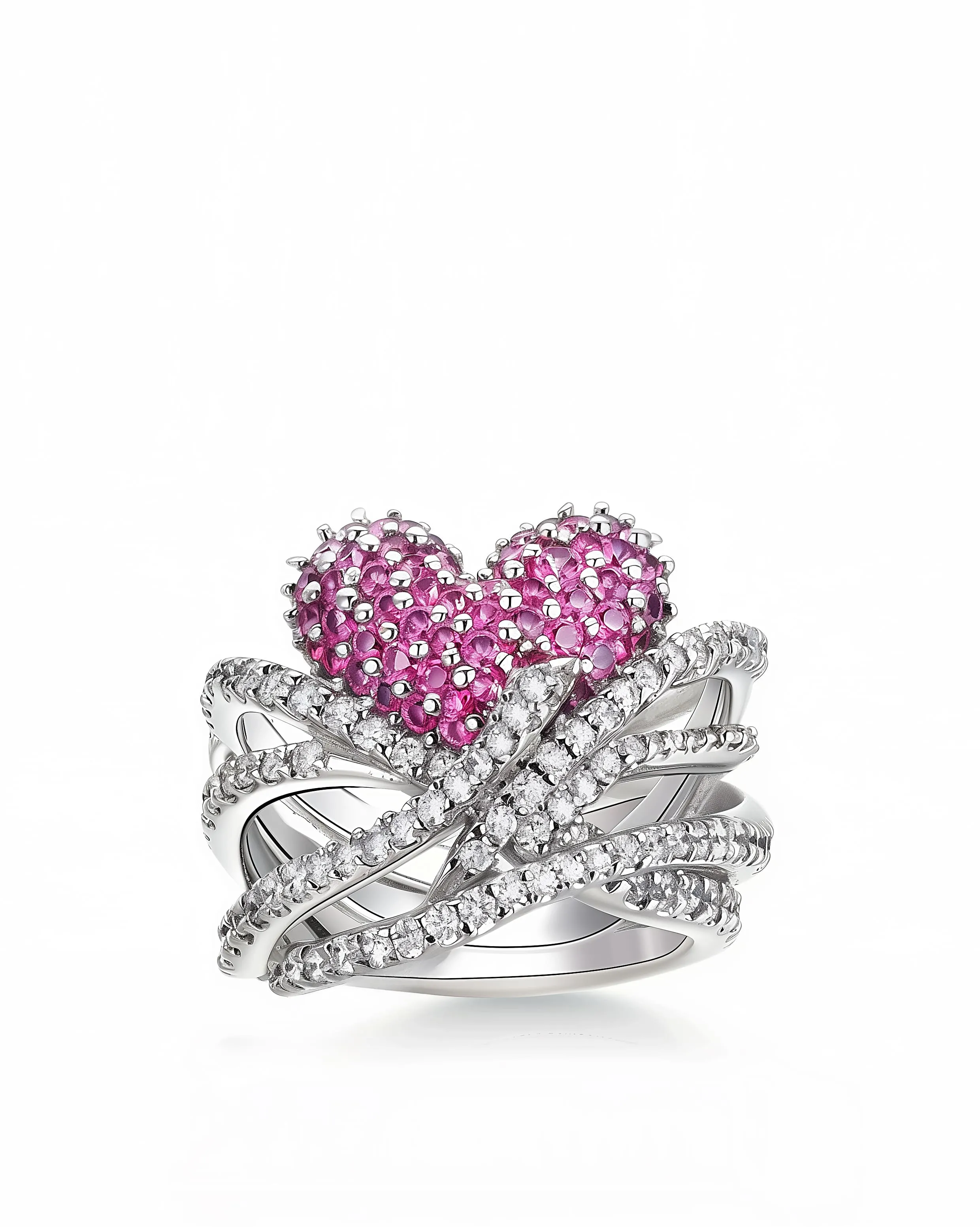 Heart Pink Diamond Ring - Silver sold by JW PEI