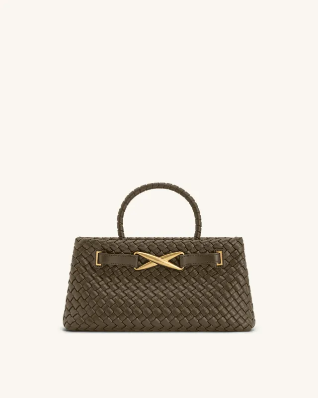 Elora Woven Tote Bag - Dark Olive sold by JW PEI