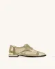 Naomi Metallic Lace-Up Flats - Gold sold by JW PEI