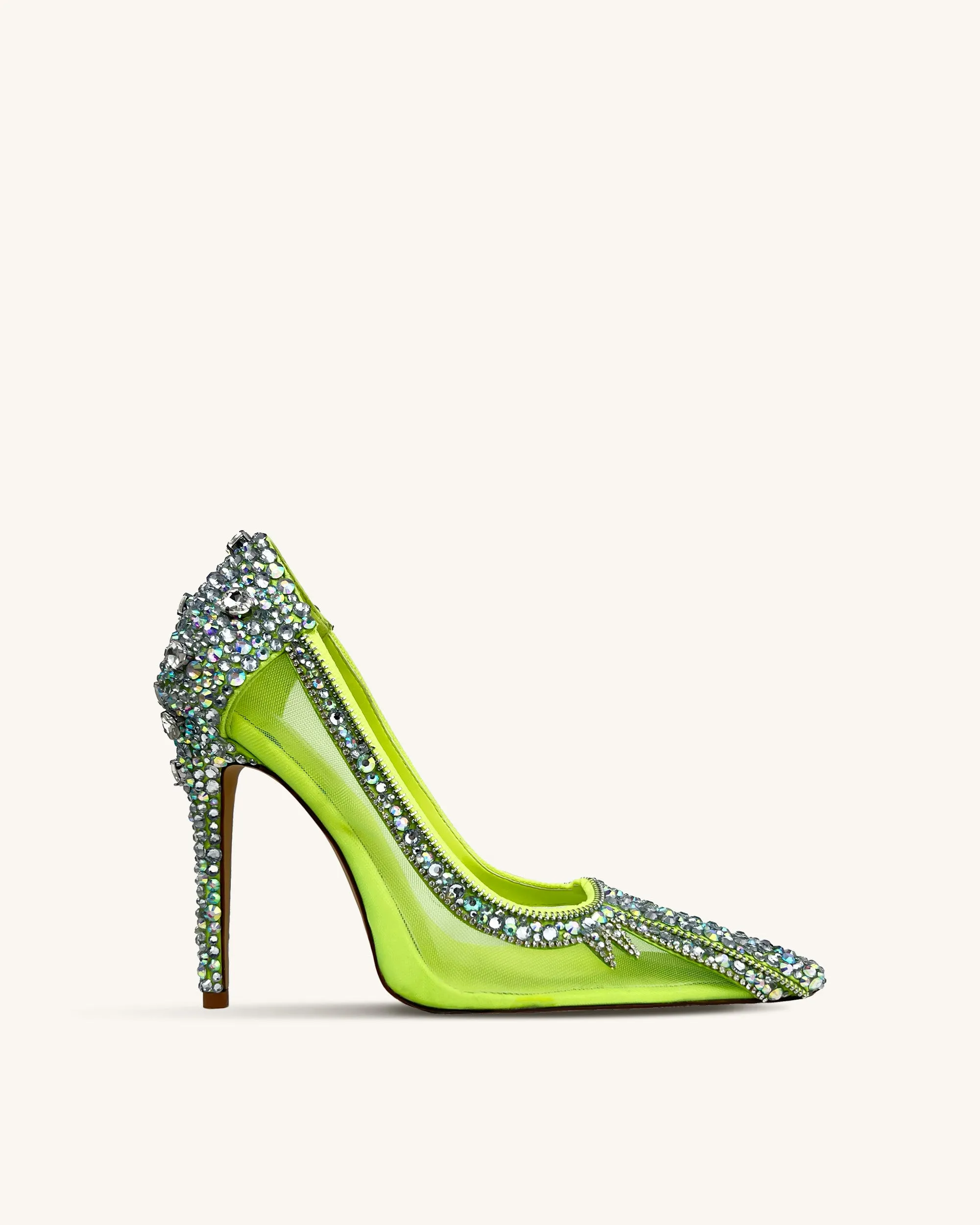 Genesis Crystal-Embellished Pointed Heels - Neon Green sold by JW PEI product image thumbnail 2