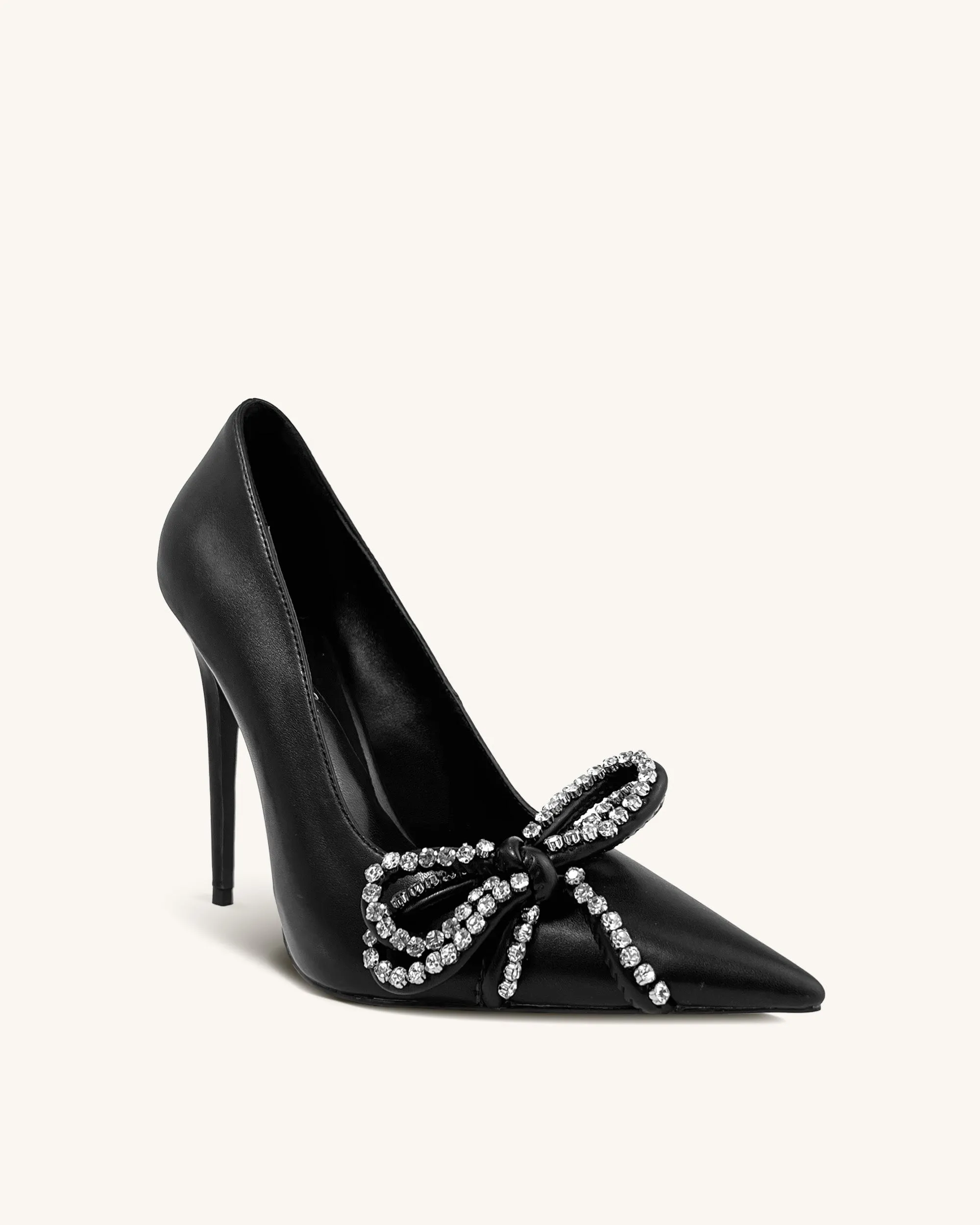Aria High Heels with Crystal Bow - Black sold by JW PEI product image thumbnail 3
