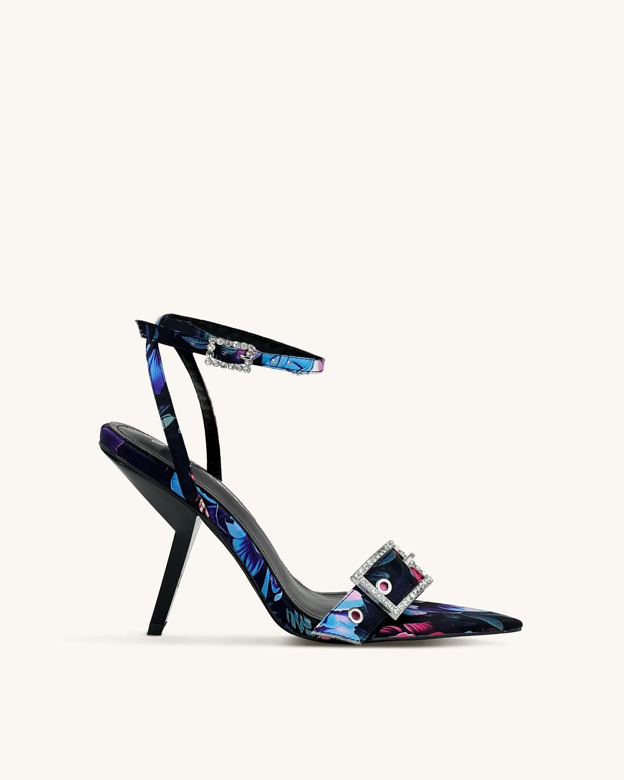 Autumn Floral High Heel Sandals - Multicolor Black sold by JW PEI product image thumbnail 2