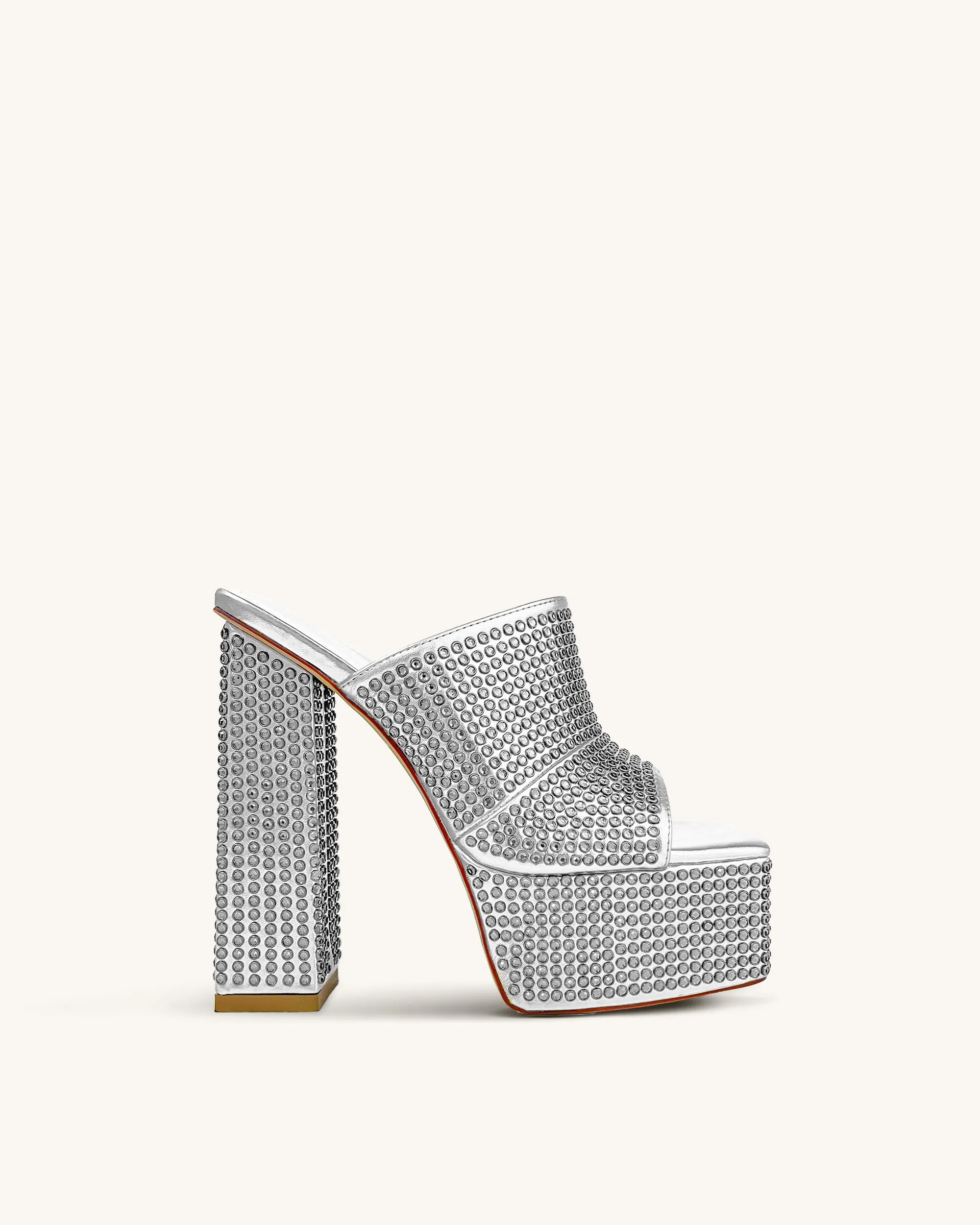 Stella Rhinestone-Embellished Platform Sandals - Silver sold by JW PEI product image thumbnail 2