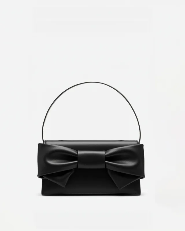 Gabriella Bow Detail Handbag - Black sold by JW PEI