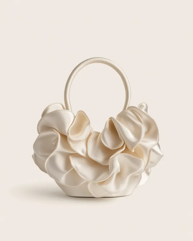 Hadley Ruffled Handbag - Ivory sold by JW PEI