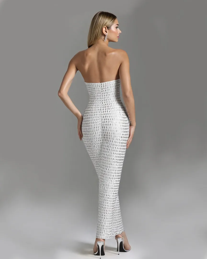 Sequined Cut-Out Maxi Dress - White sold by JW PEI product image thumbnail 3