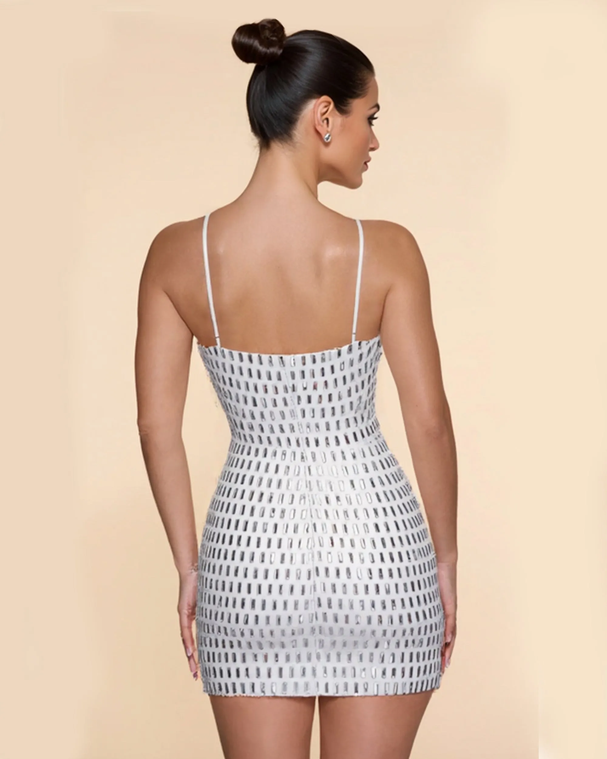 Rhinestone Embellished Strapless Mini Dress - White sold by JW PEI product image thumbnail 3
