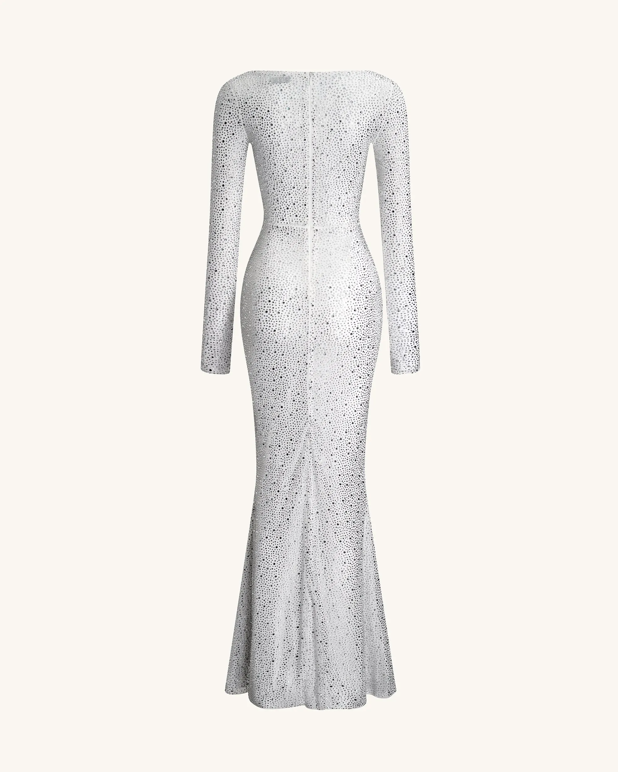 Rhinestone Embellished Cut-Out Maxi Dress - White sold by JW PEI product image thumbnail 5