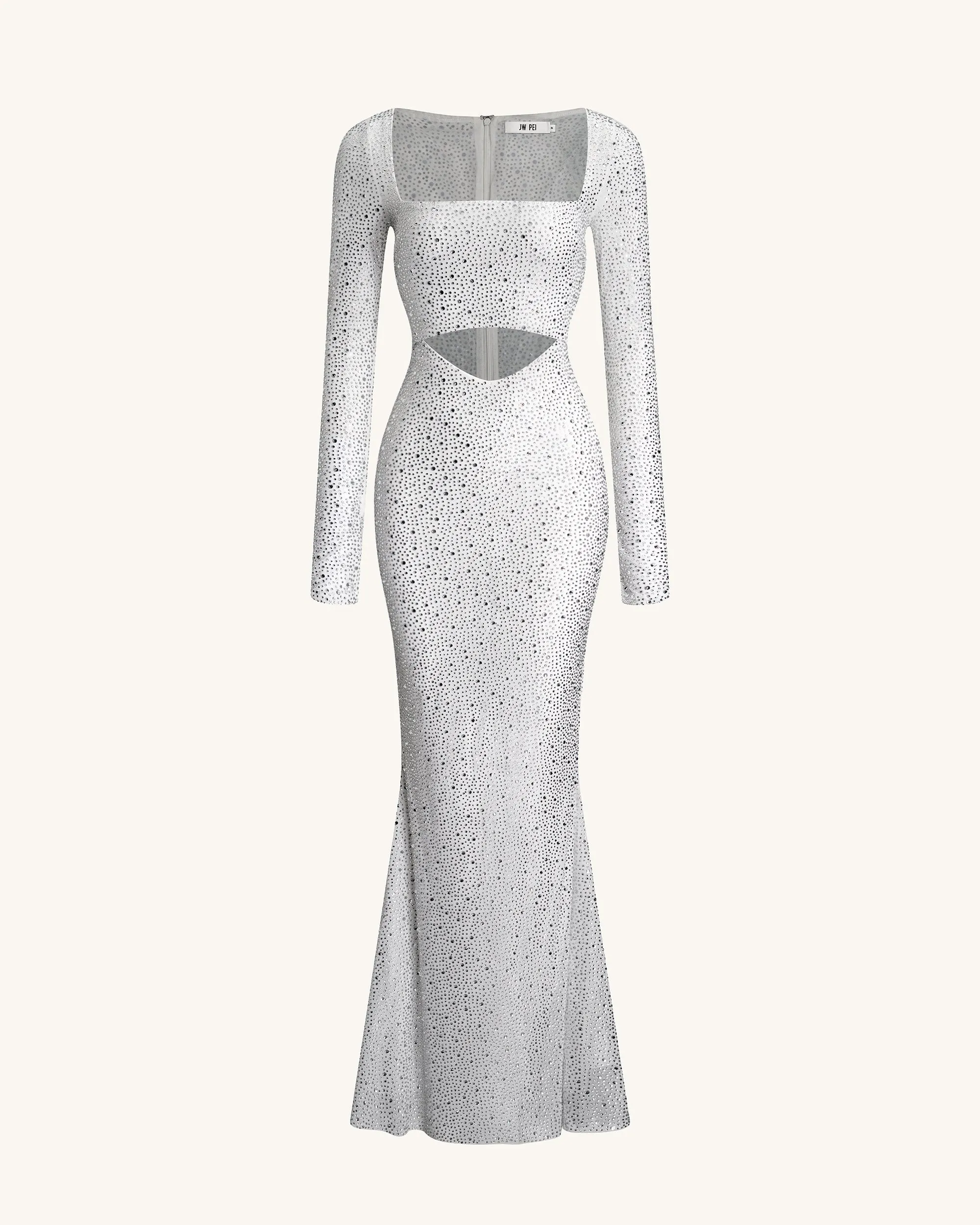 Rhinestone Embellished Cut-Out Maxi Dress - White sold by JW PEI product image thumbnail 3