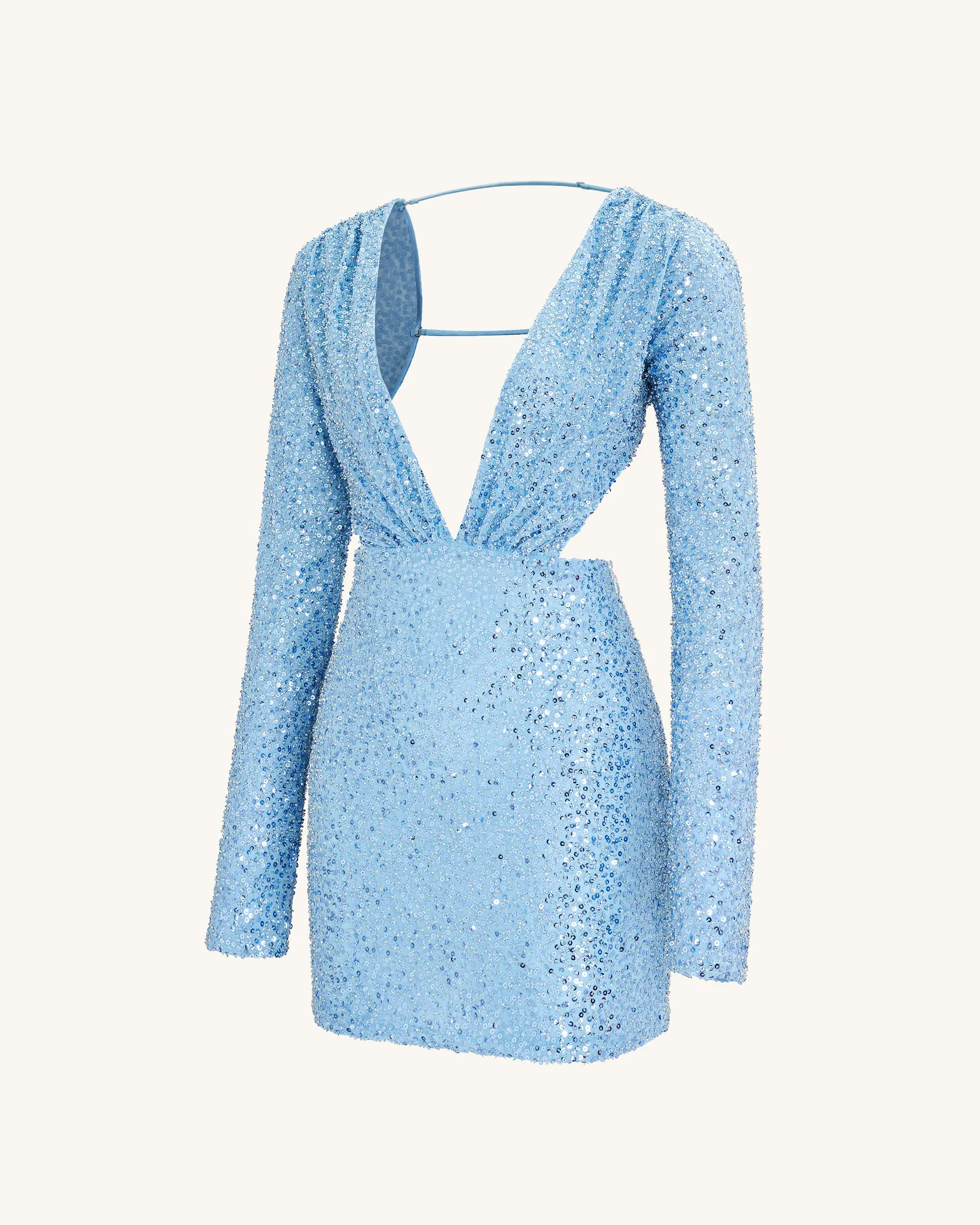 Sequined Beaded Mini Dress - Light Blue sold by JW PEI product image thumbnail 5