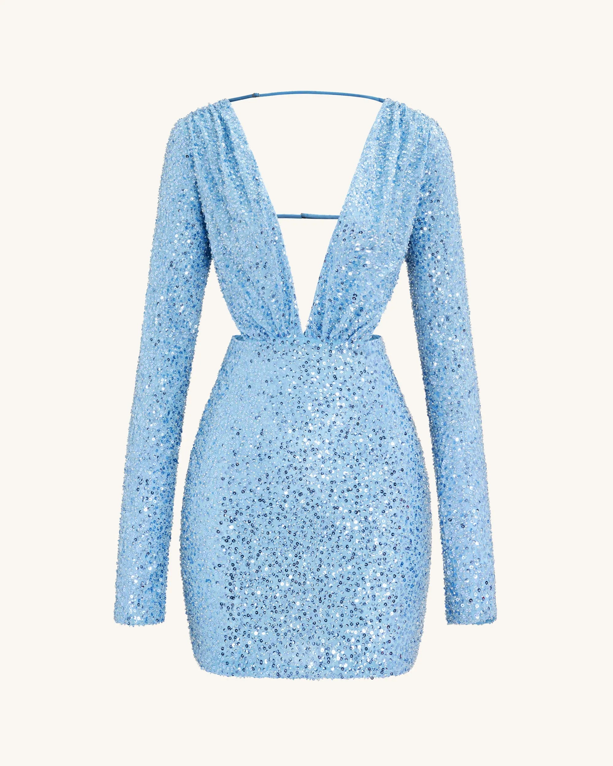 Sequined Beaded Mini Dress - Light Blue sold by JW PEI product image thumbnail 4
