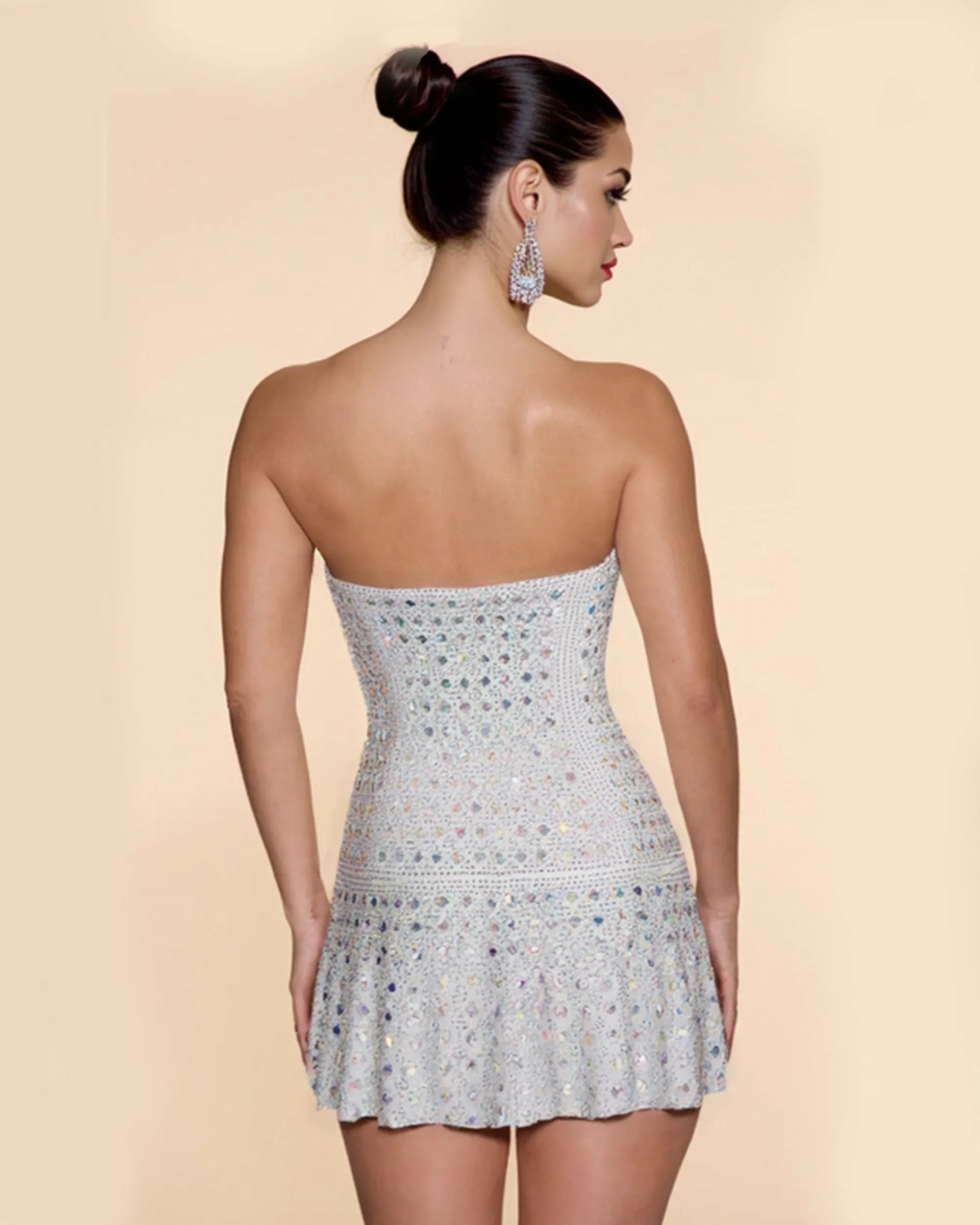 Rhinestone Embellished Mini Dress - Blue/White sold by JW PEI product image thumbnail 2