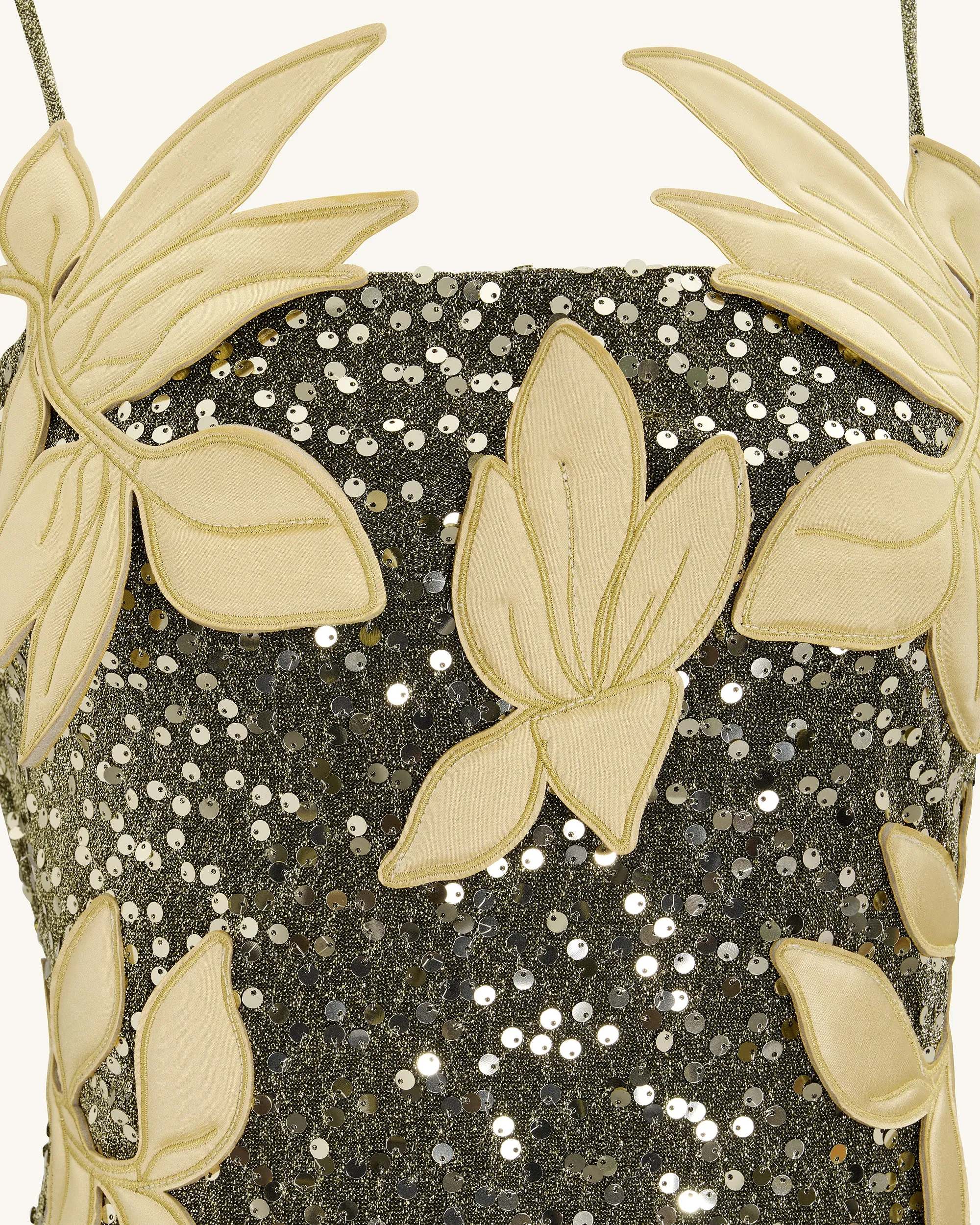 Araminta Sequined Gown with Floral Details - Gold sold by JW PEI product image thumbnail 4