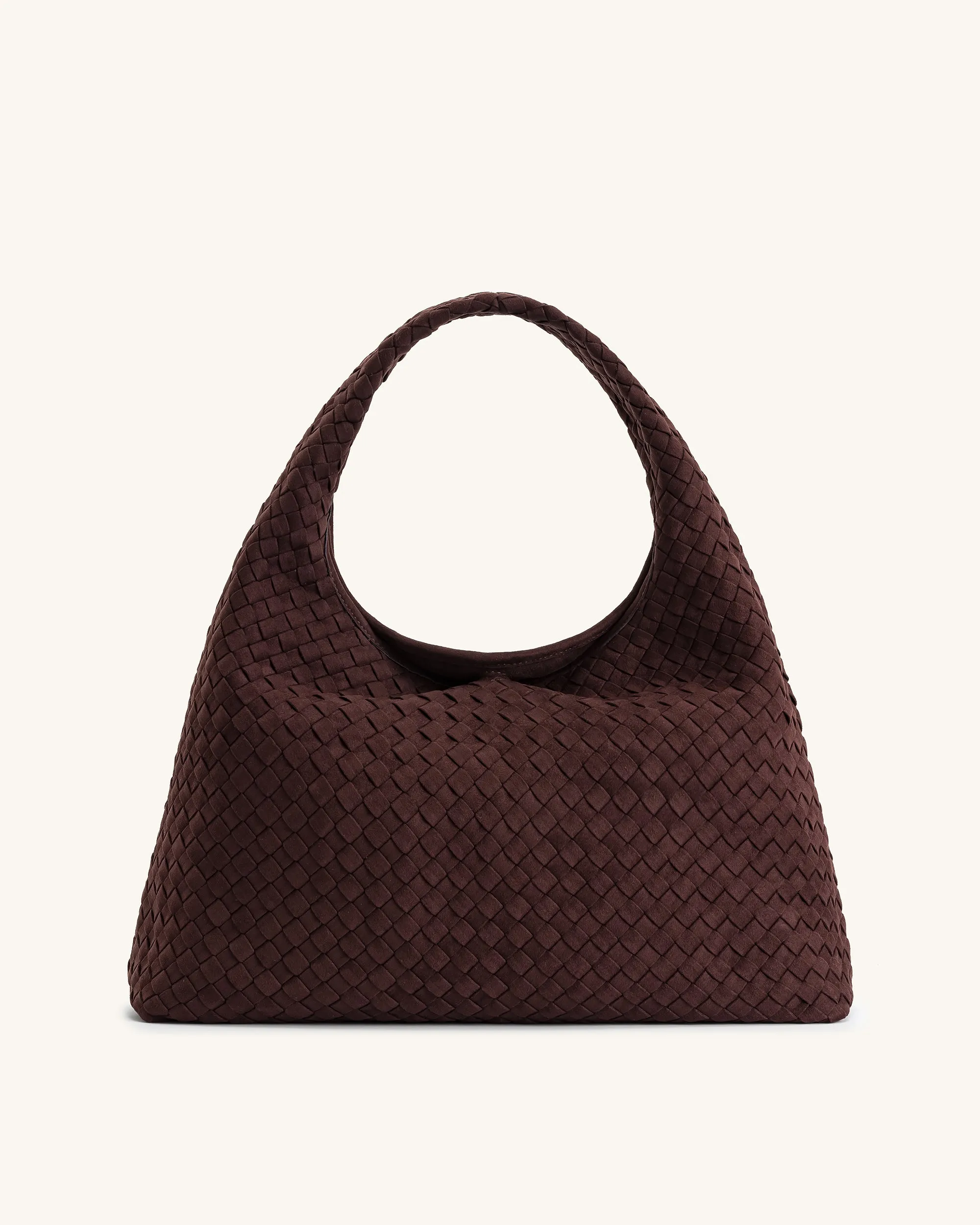 Iaura Faux Suede Woven Shoulder Bag - Dark Brown sold by JW PEI product image thumbnail 3