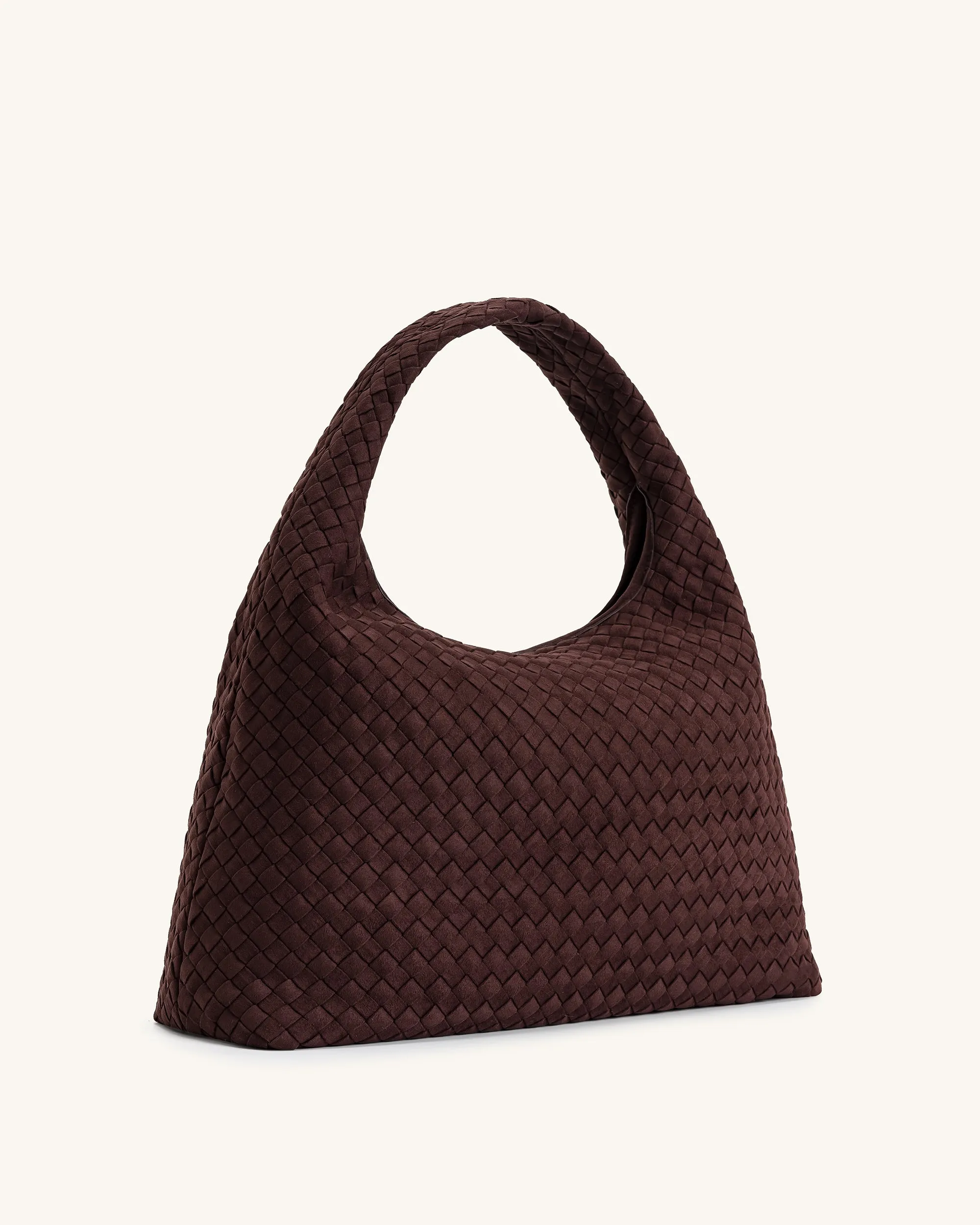 Iaura Faux Suede Woven Shoulder Bag - Dark Brown sold by JW PEI product image thumbnail 2