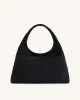 Iaura Faux Suede Woven Shoulder Bag - Black sold by JW PEI