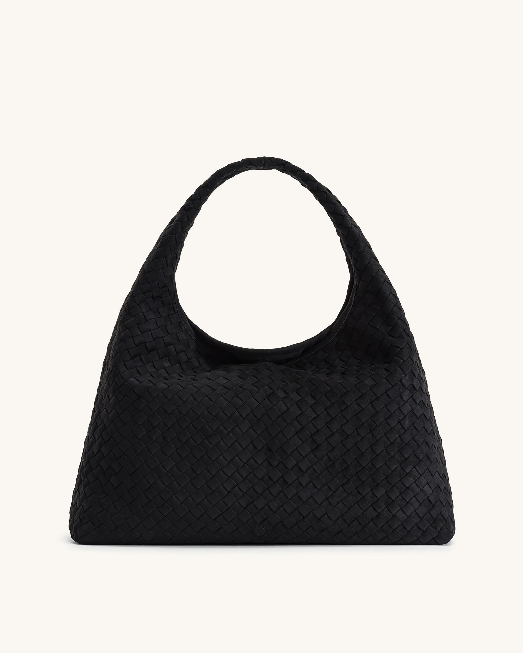 Iaura Faux Suede Woven Shoulder Bag - Black sold by JW PEI product image thumbnail 3