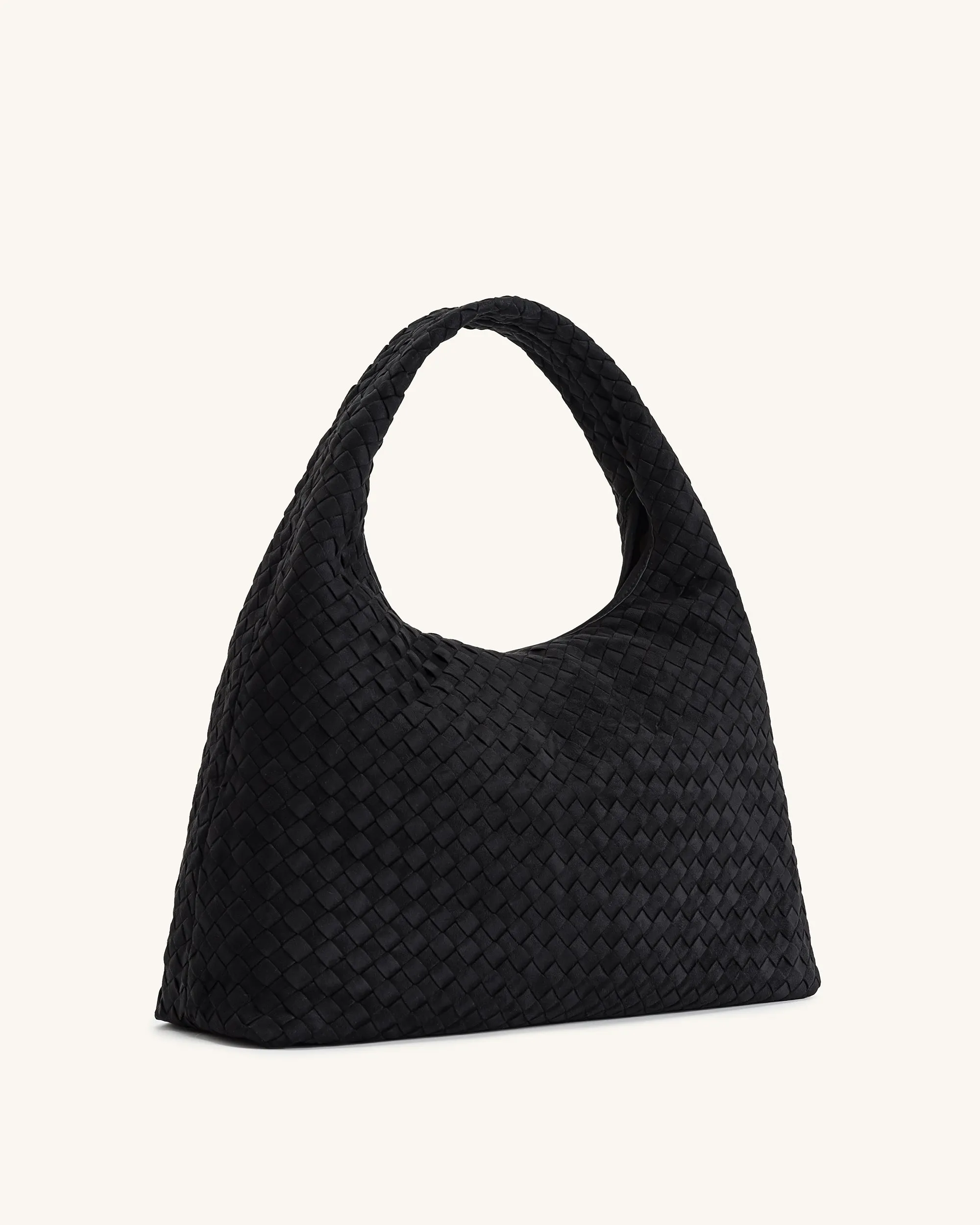 Iaura Faux Suede Woven Shoulder Bag - Black sold by JW PEI product image thumbnail 2
