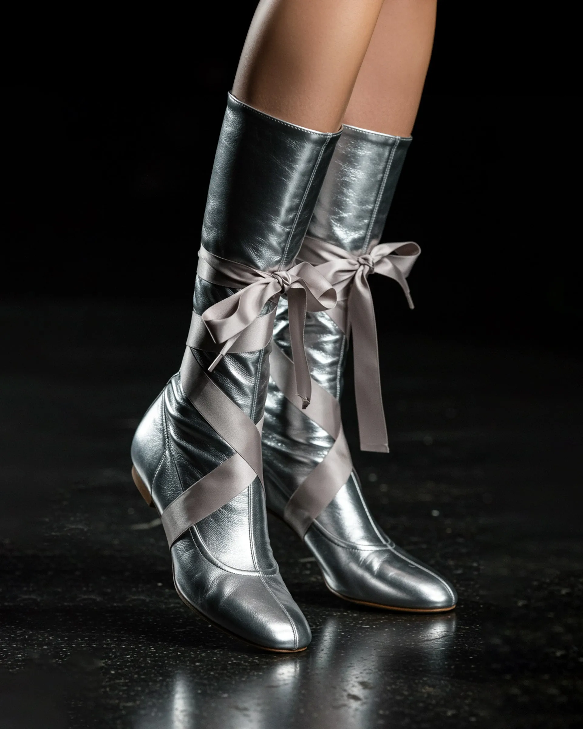 Eliza Ballerina Bow Tie Boots - Black sold by JW PEI product image thumbnail 2