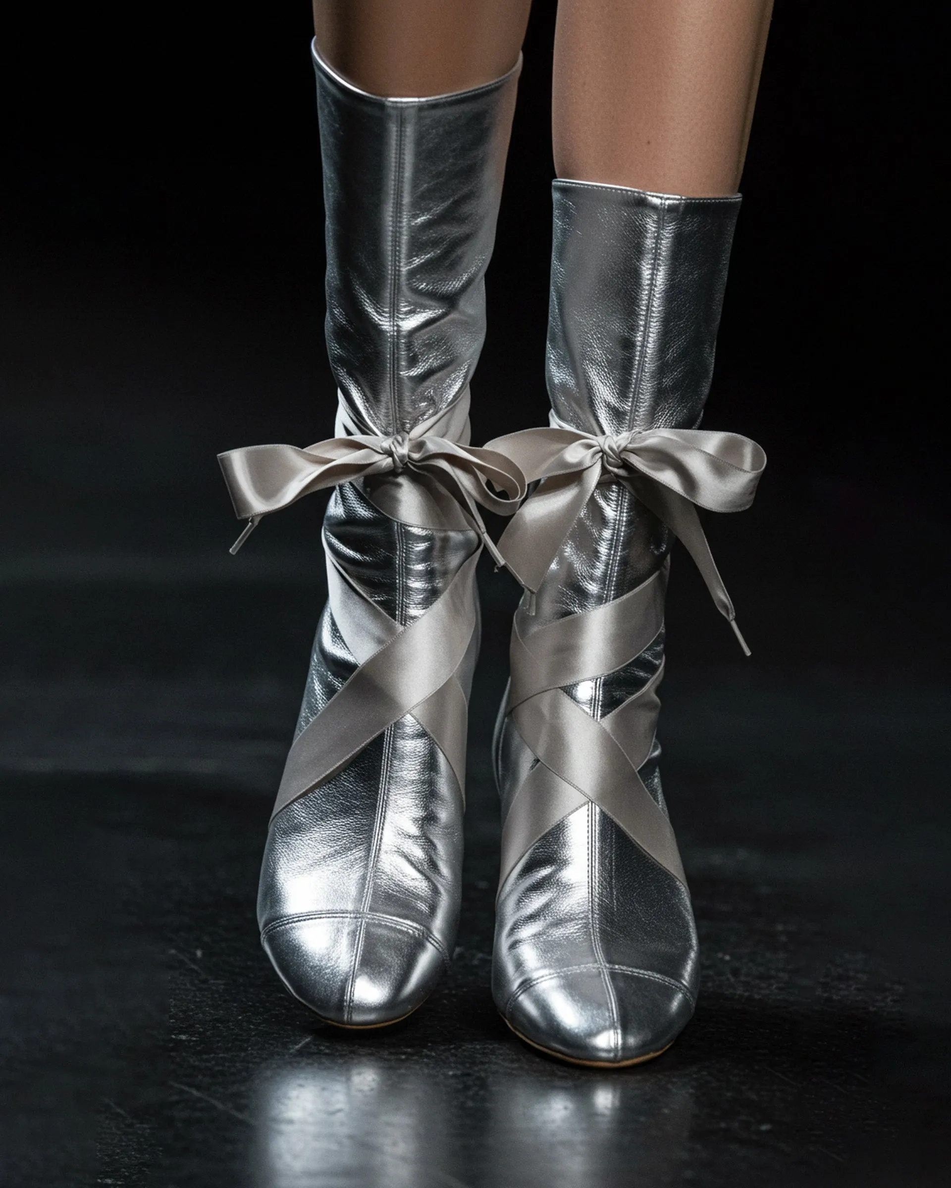 Eliza Ballerina Bow Tie Boots - Black sold by JW PEI