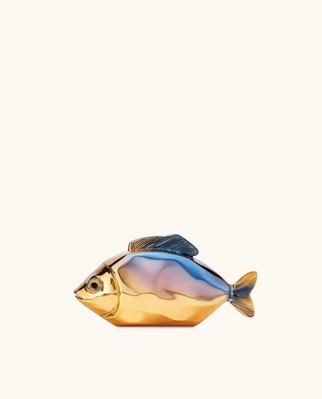 Fish Shaped Clutch - Gold/Blue sold by JW PEI