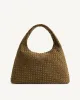 Iaura Faux Suede Woven Shoulder Bag - Olive Green sold by JW PEI