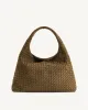 Iaura Faux Suede Woven Shoulder Bag - Olive Green sold by JW PEI