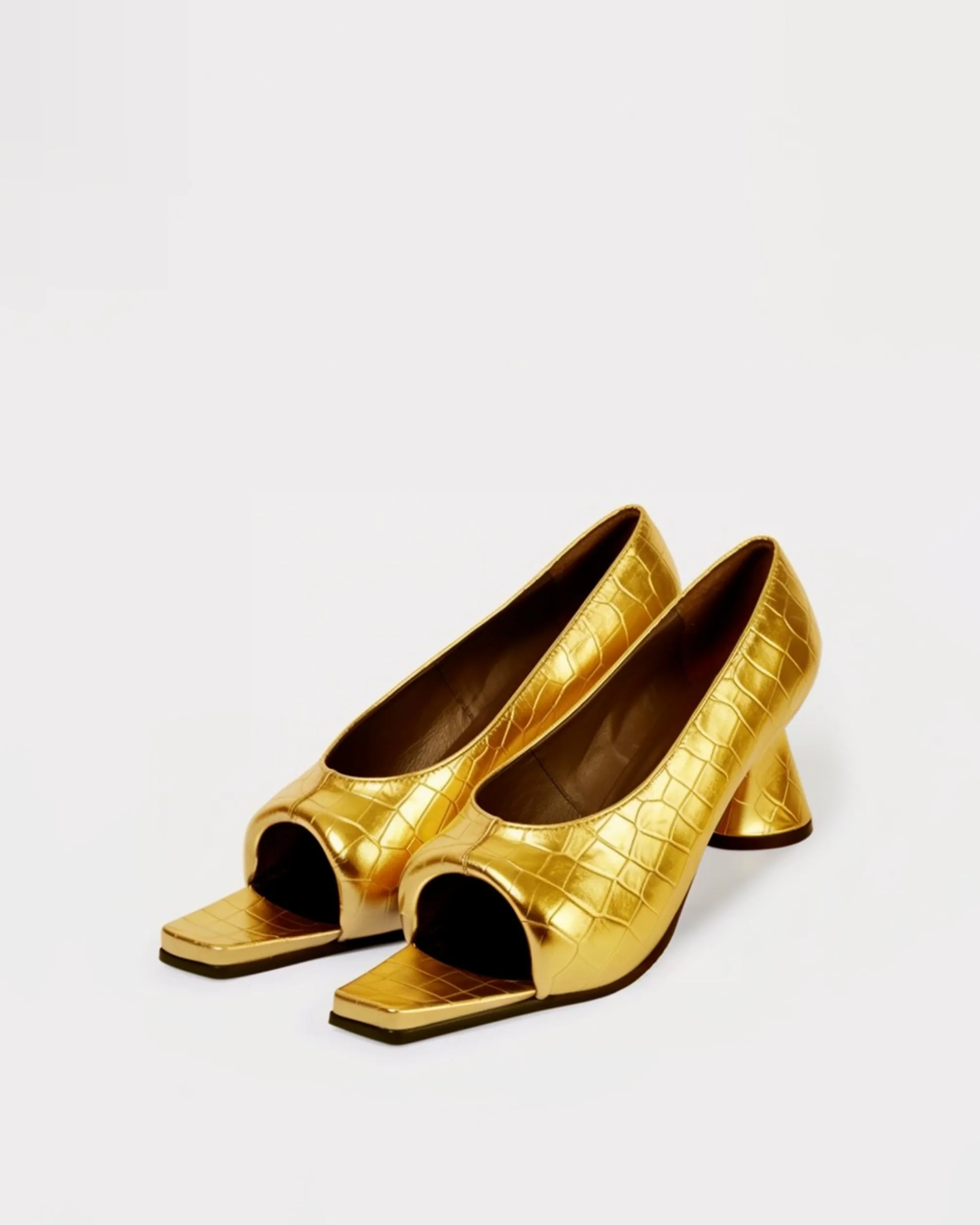 Valentina Open Toe Mules - Gold sold by JW PEI