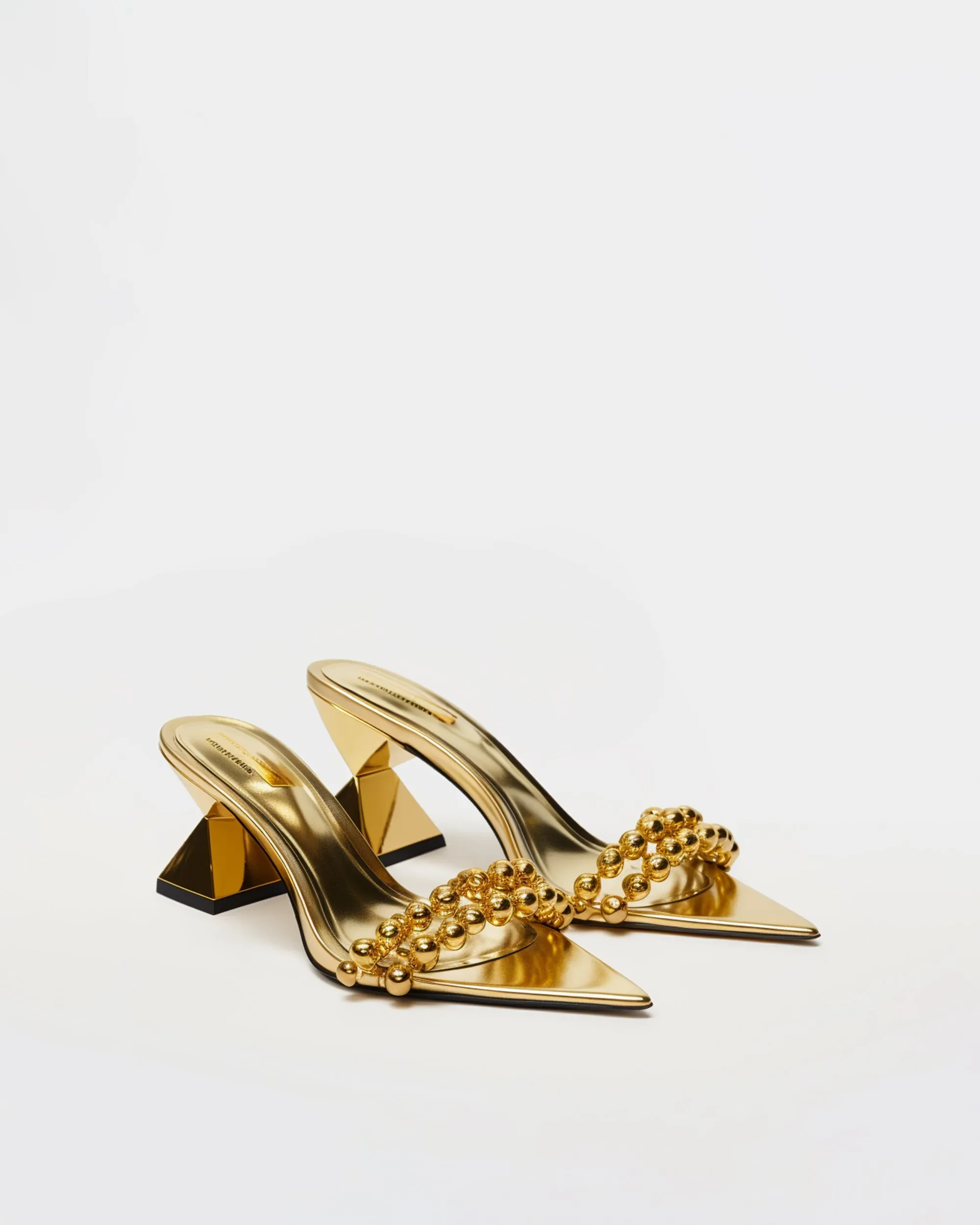 Gianna Mules with Beaded Strap - Gold sold by JW PEI