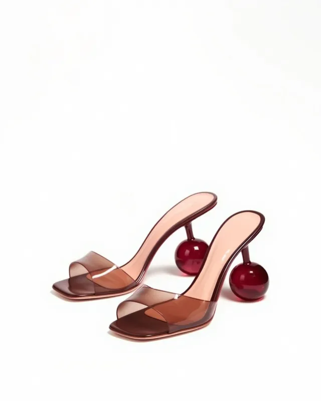 Kinsley Transparent Ball Heel Mules - Pink sold by JW PEI