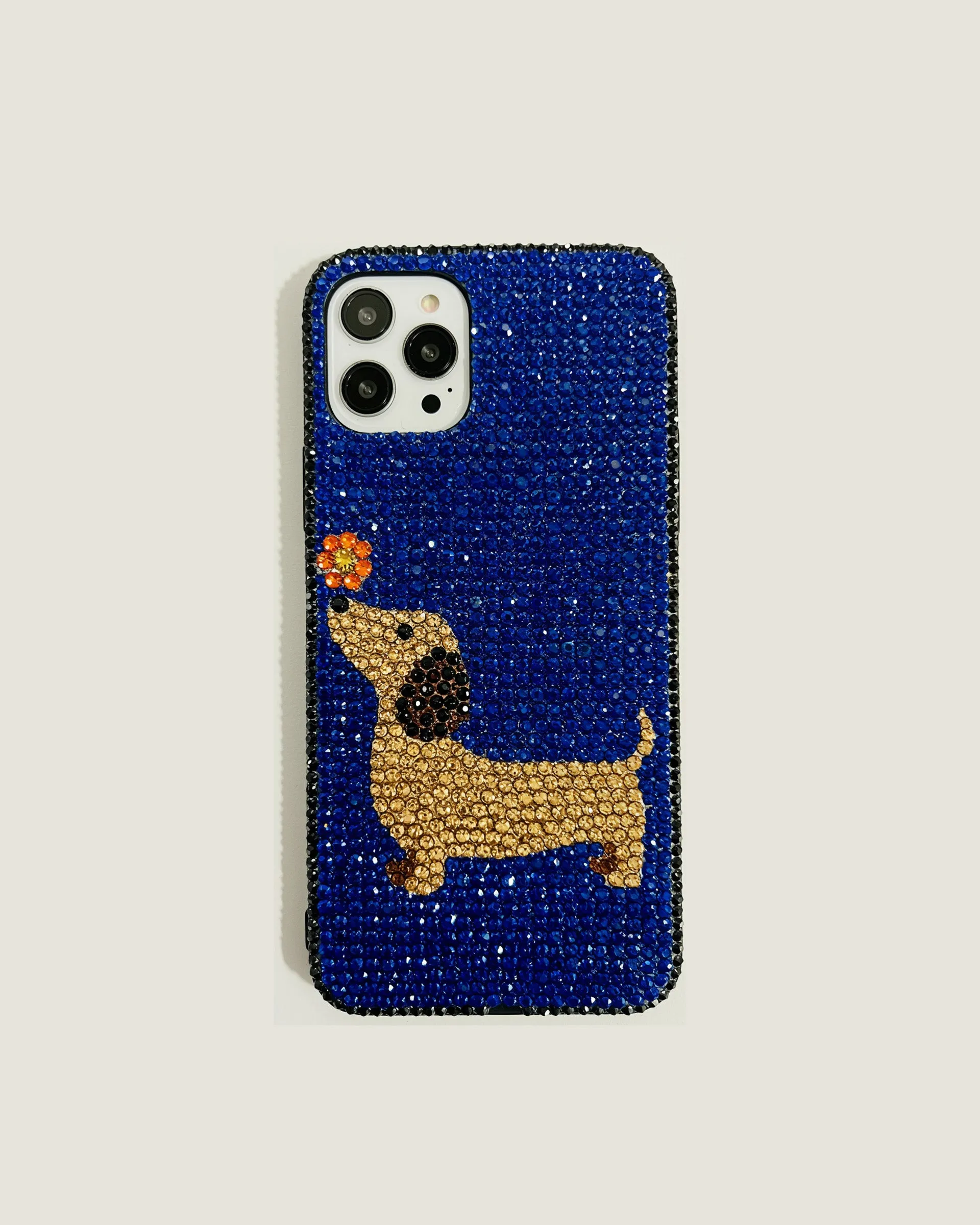 Dachshund with Flower Phone Case - Multicolor Blue sold by JW PEI