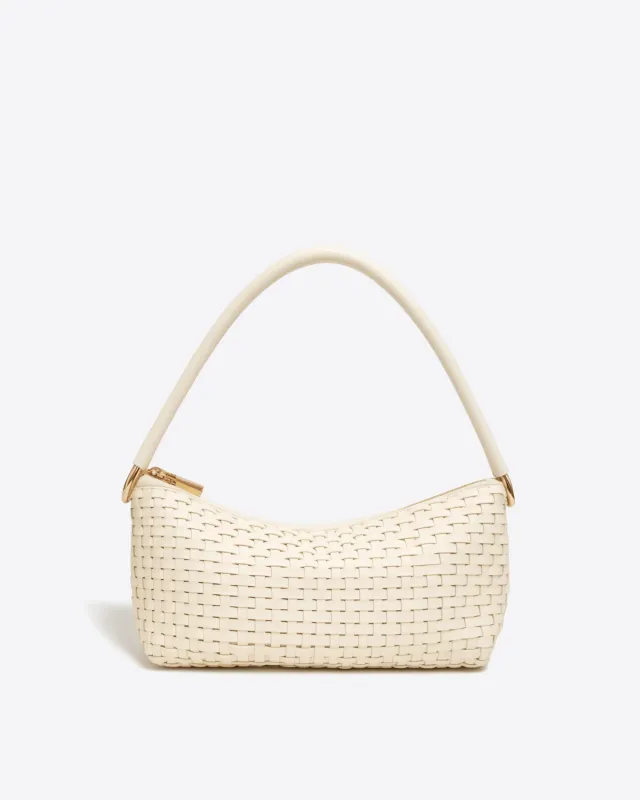 Skylar Woven Shoulder Bag - Cream sold by JW PEI
