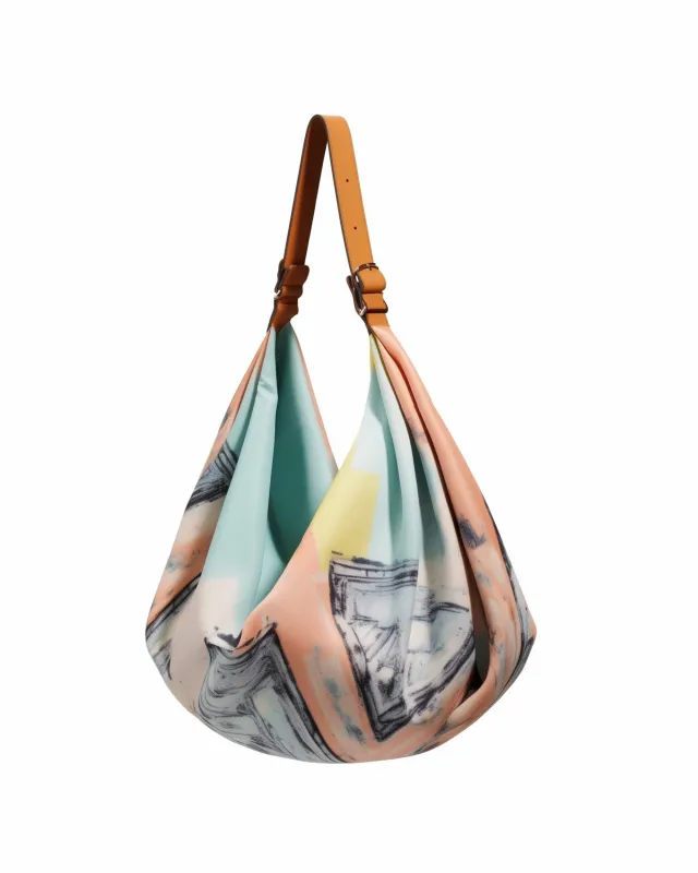 Amelia Abstract Print Hobo Bag - Multicolor sold by JW PEI
