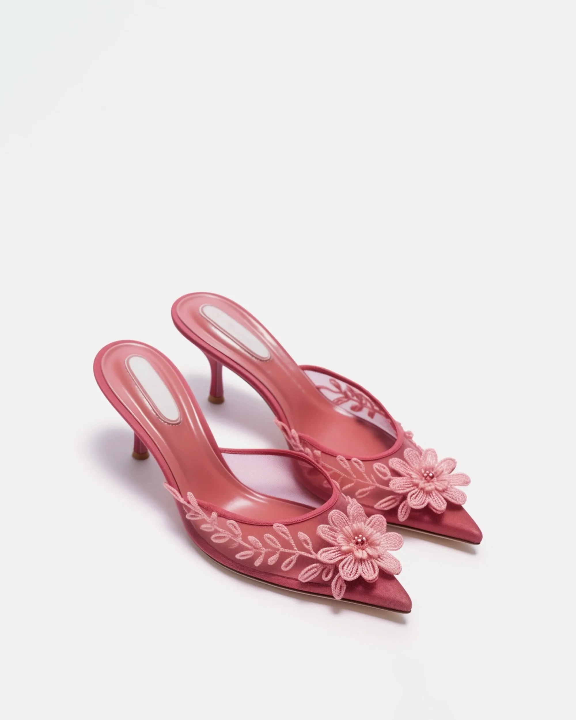 Genesis Floral Embroidered Mules - Pink sold by JW PEI