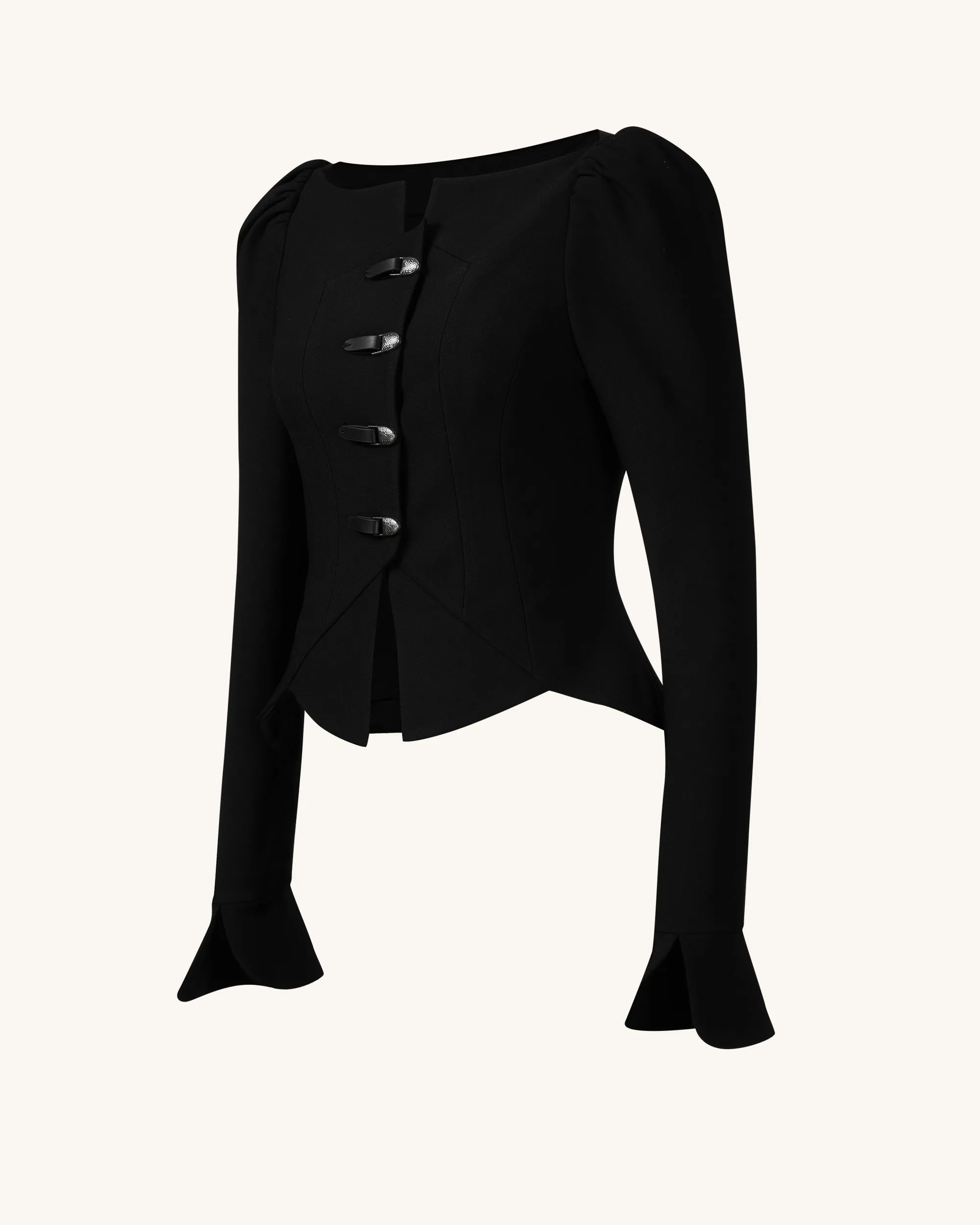 Olivia Puff Shoulder Blazer - Black sold by JW PEI product image thumbnail 3
